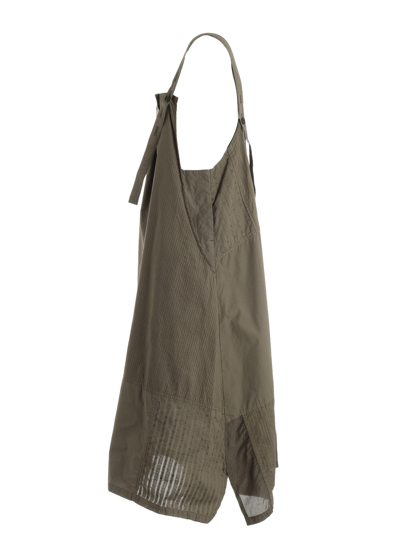 PATCHWORK TUCK SHOULDER STRAP DRESS