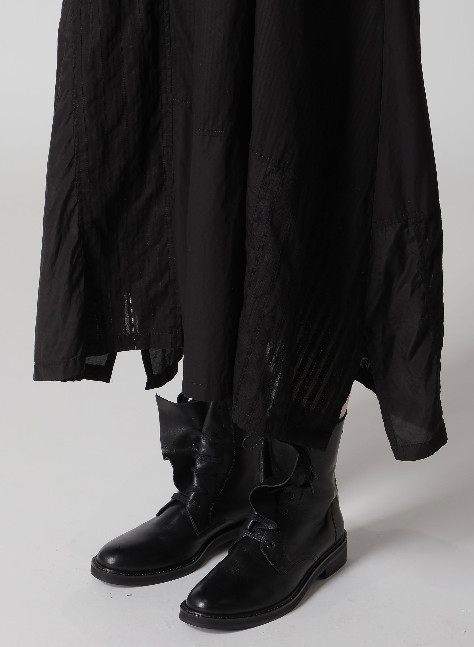 PATCHWORK TUCK SHOULDER STRAP DRESS