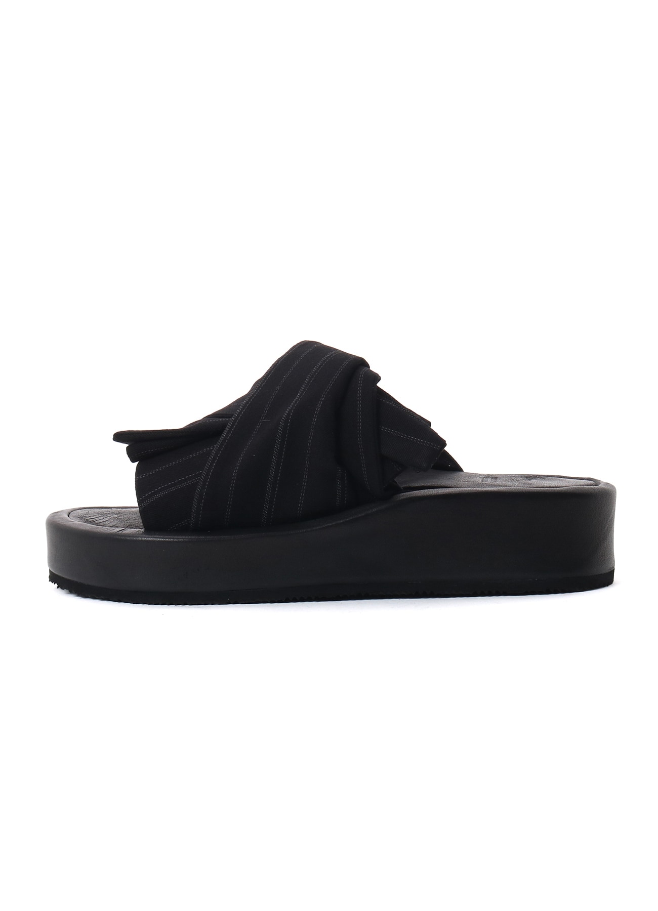 RAYON STRIPE/LEATHER COMBI SOLE SANDALS