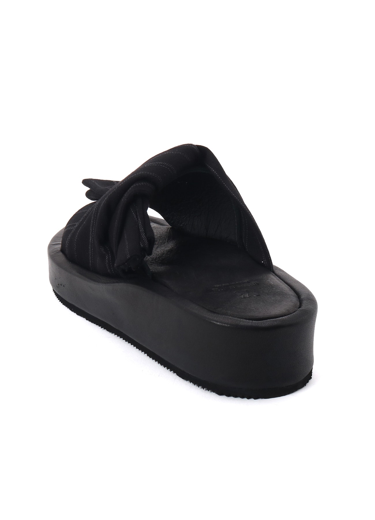 RAYON STRIPE/LEATHER COMBI SOLE SANDALS