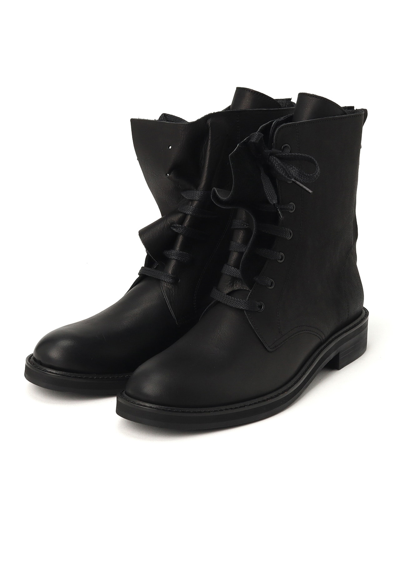 【THE SHOP先行】SEMI-MATTE LEATHER DRAPE BOOTS