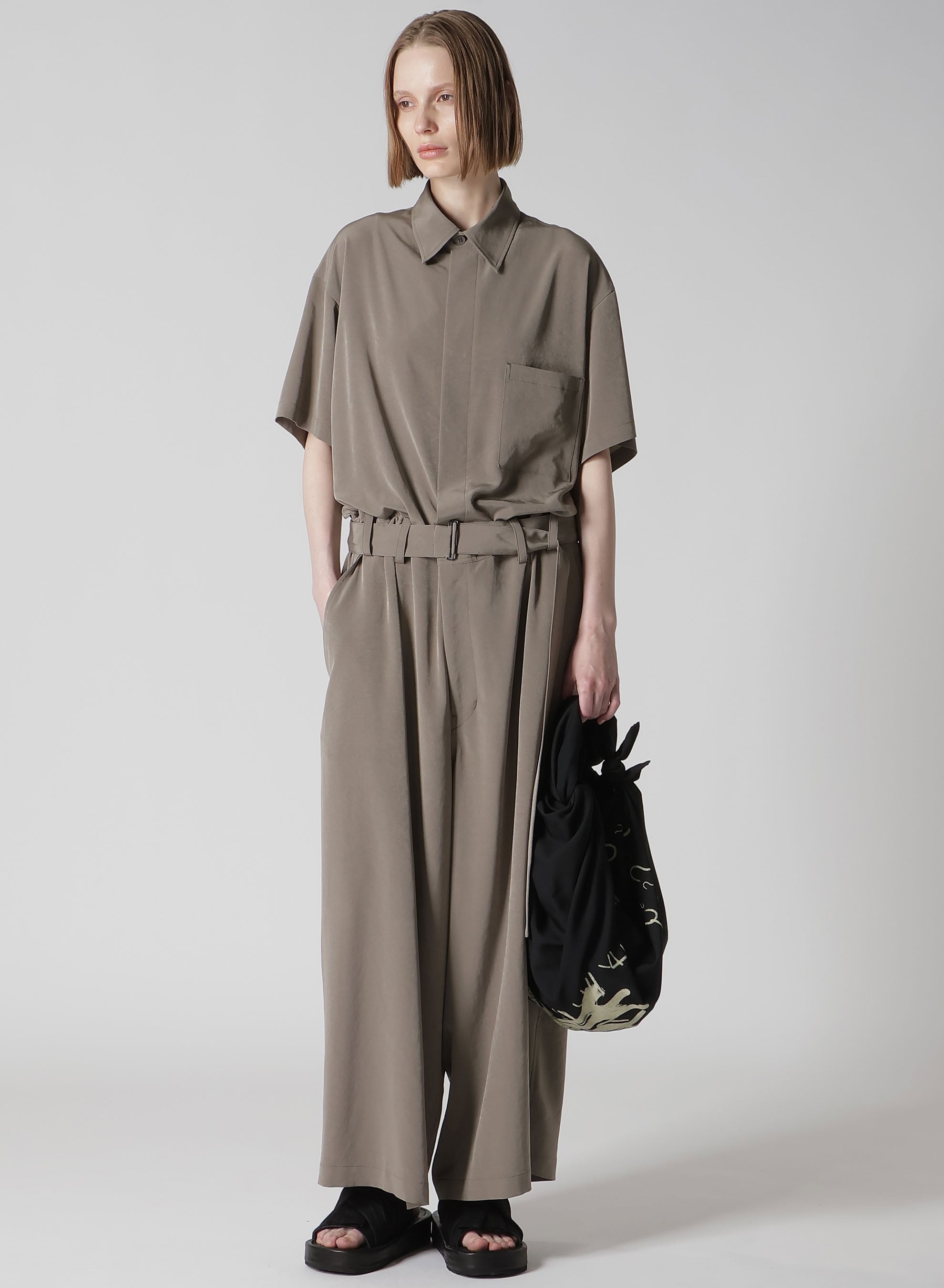 WOOL GABARDINE "Y" PRINT MINI FUROSHIKI BAG