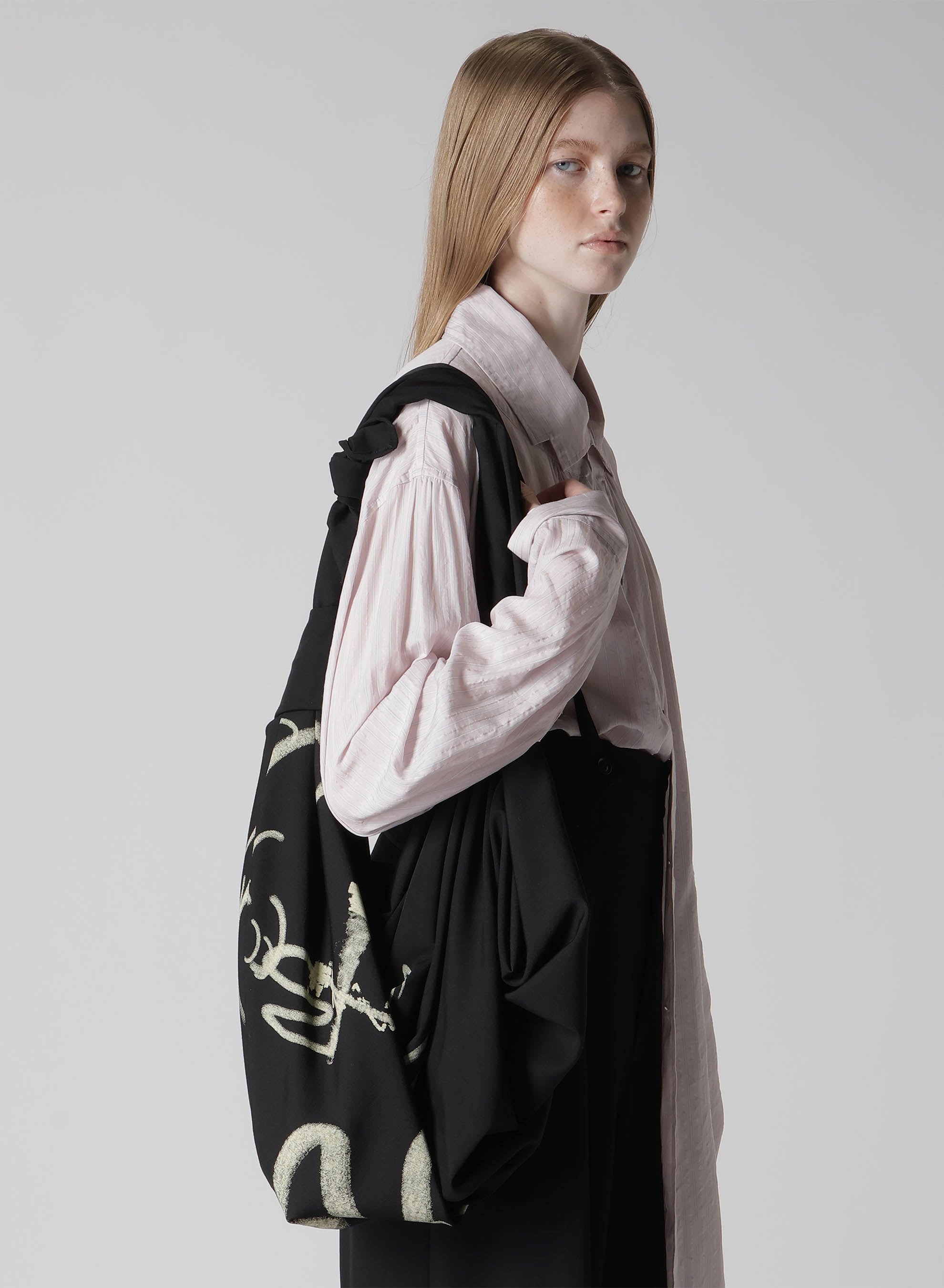 WOOL GABARDINE "Y" PRINT FUROSHIKI BAG