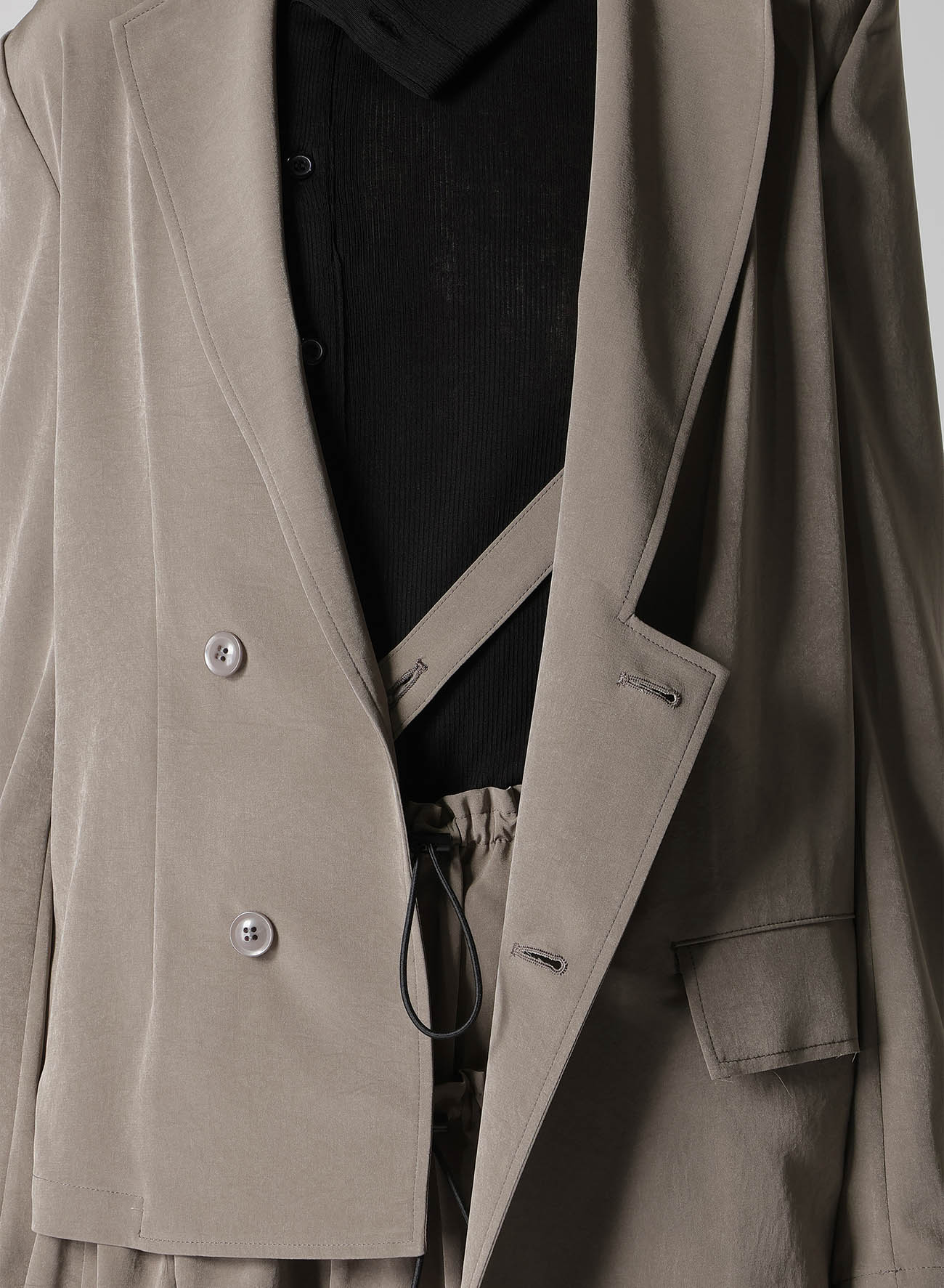 TA/PE CREPE DE CHINE ASYMMETRIC JACKET