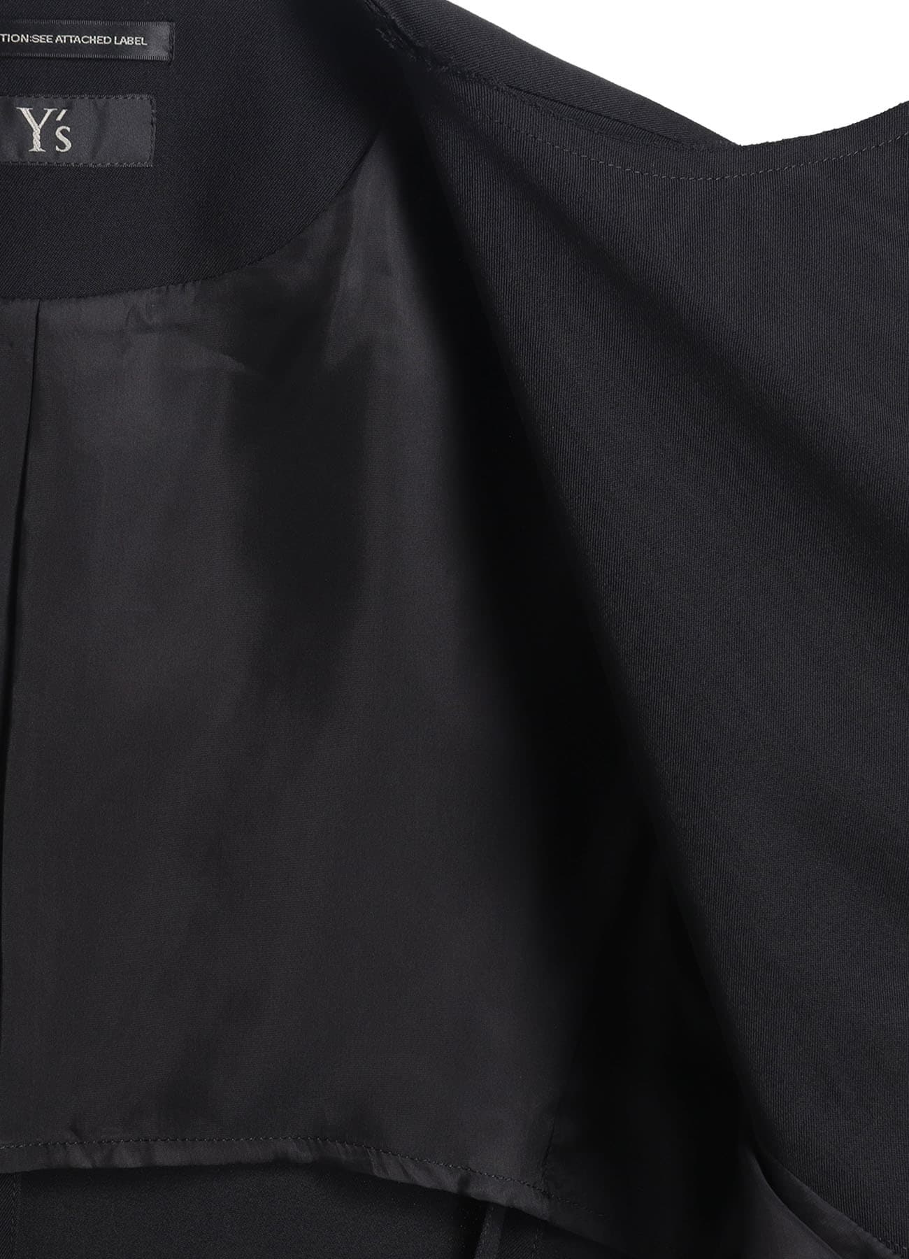 WOOL GABARDINE COLLARLESS SHORT JACKET