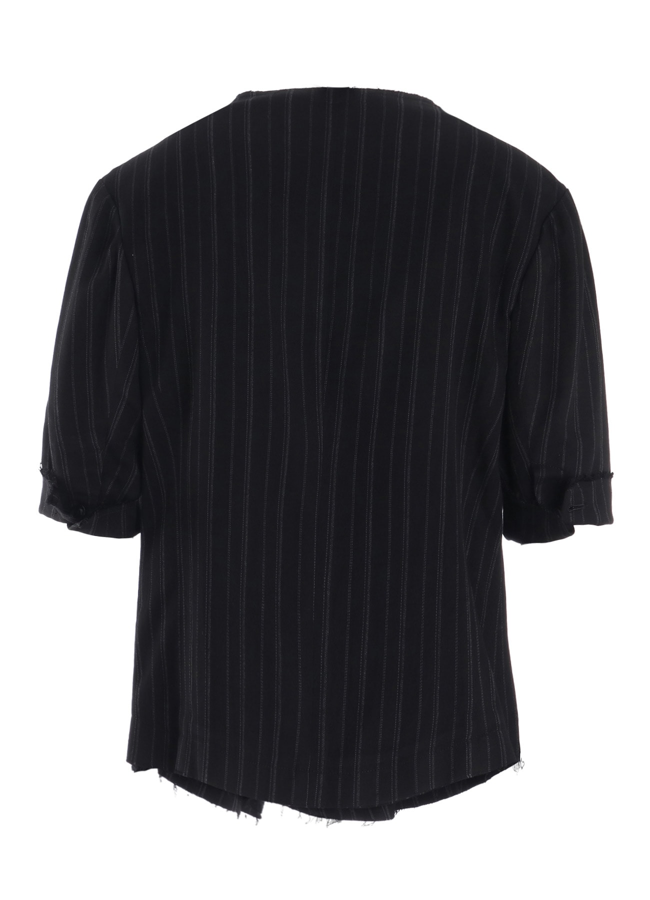 RY/ STRIPE COLLARLESS SHORT JACKET