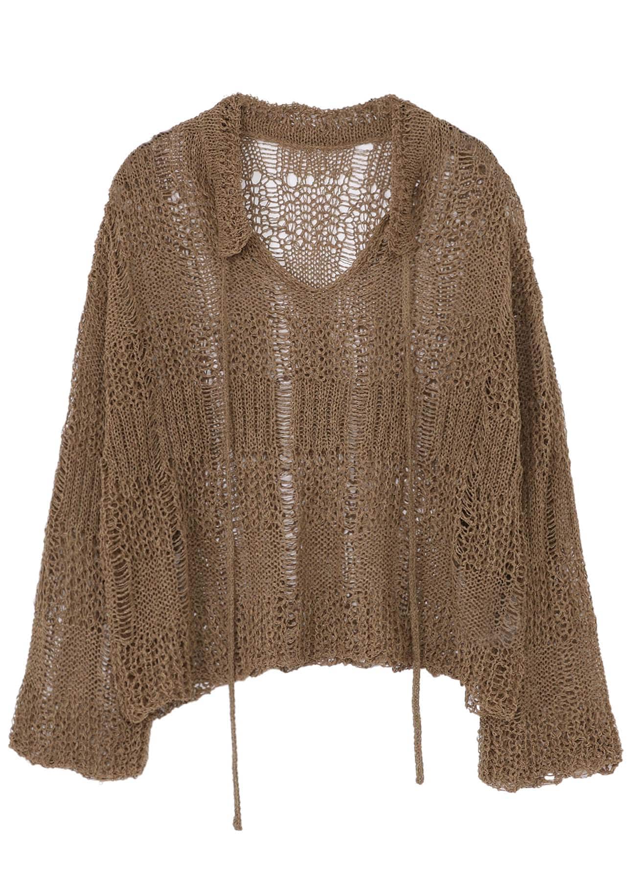 PLAID LOOSE-KNIT LONG SLEEVE PULLOVER