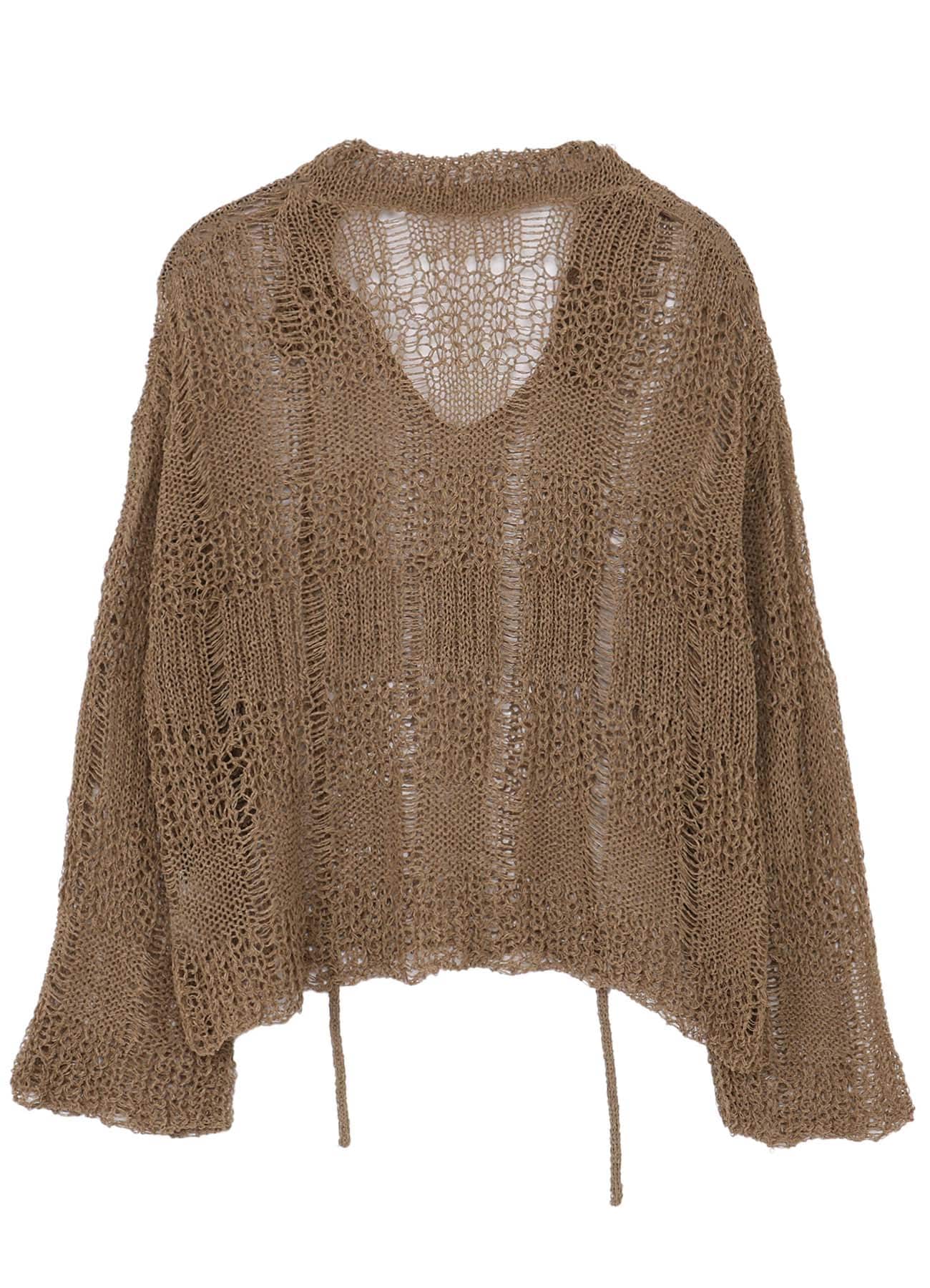 PLAID LOOSE-KNIT LONG SLEEVE PULLOVER