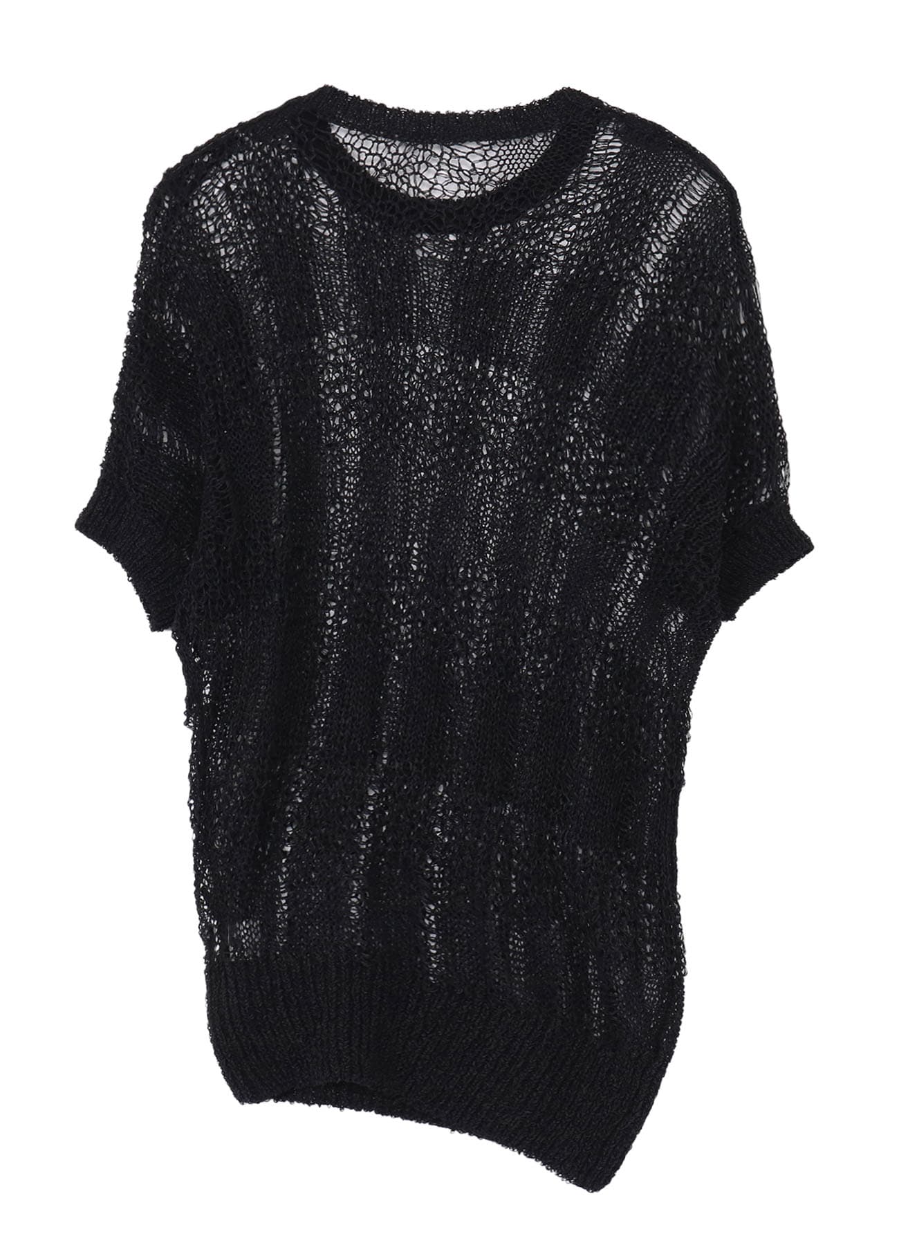 PLAID LOOSE-KNIT ASYMMETRIC DRAPE PULLOVER