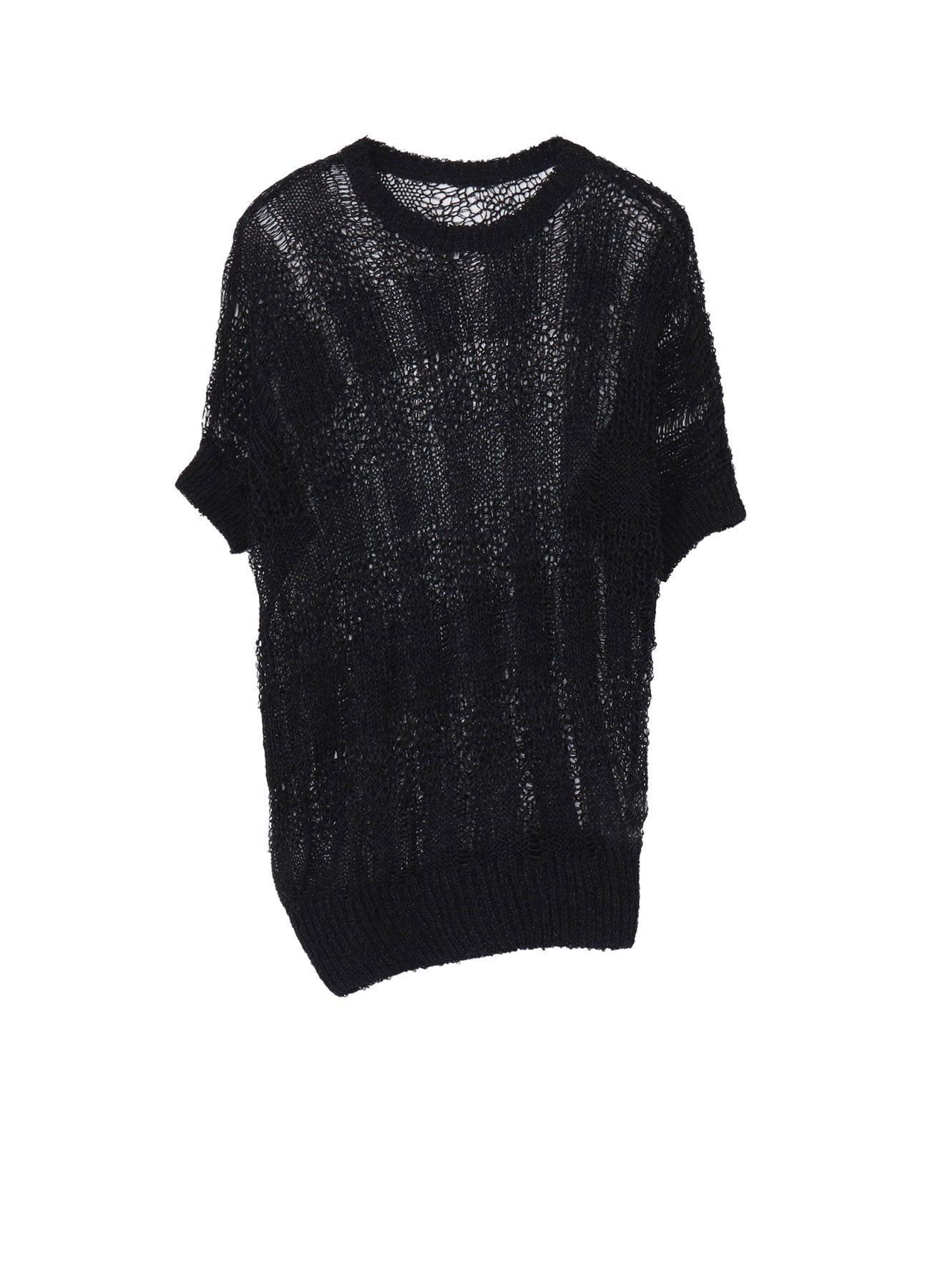 PLAID LOOSE-KNIT ASYMMETRIC DRAPE PULLOVER