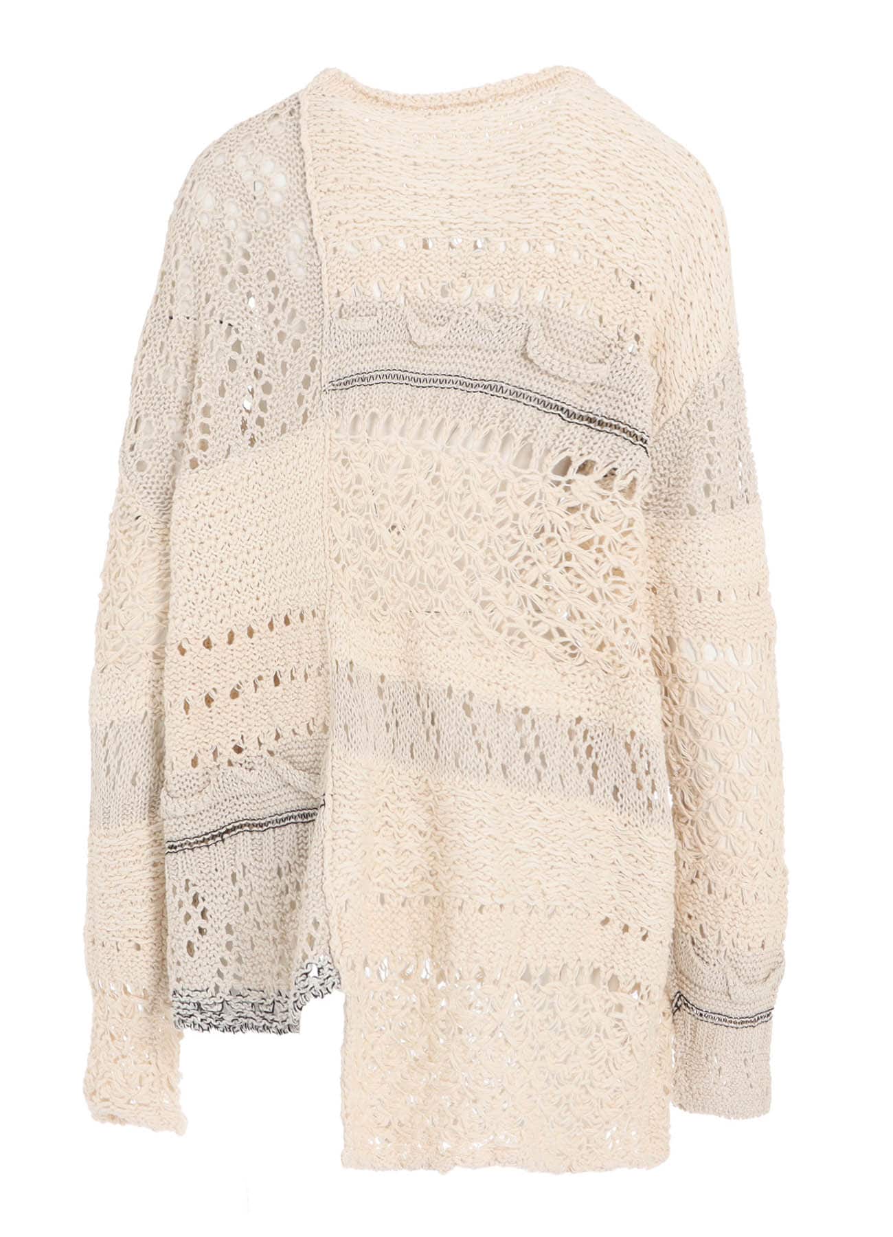 MIXED-MATERIAL LONG-SLEEVE PULLOVER