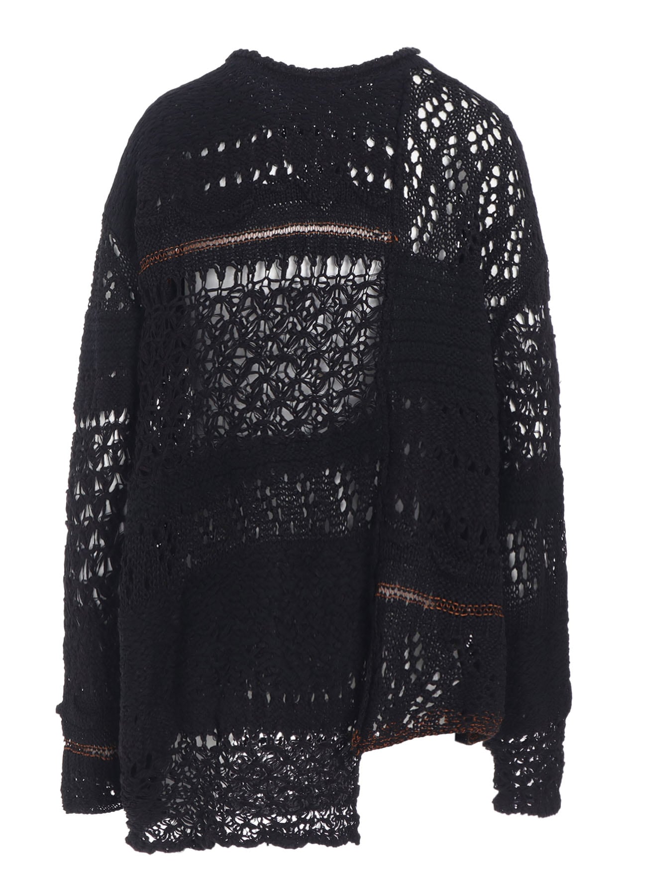 MIXED-MATERIAL LONG-SLEEVE PULLOVER