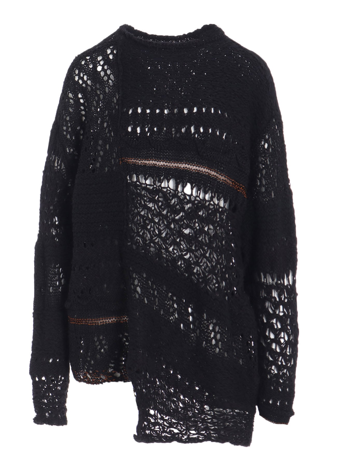 MIXED-MATERIAL LONG-SLEEVE PULLOVER