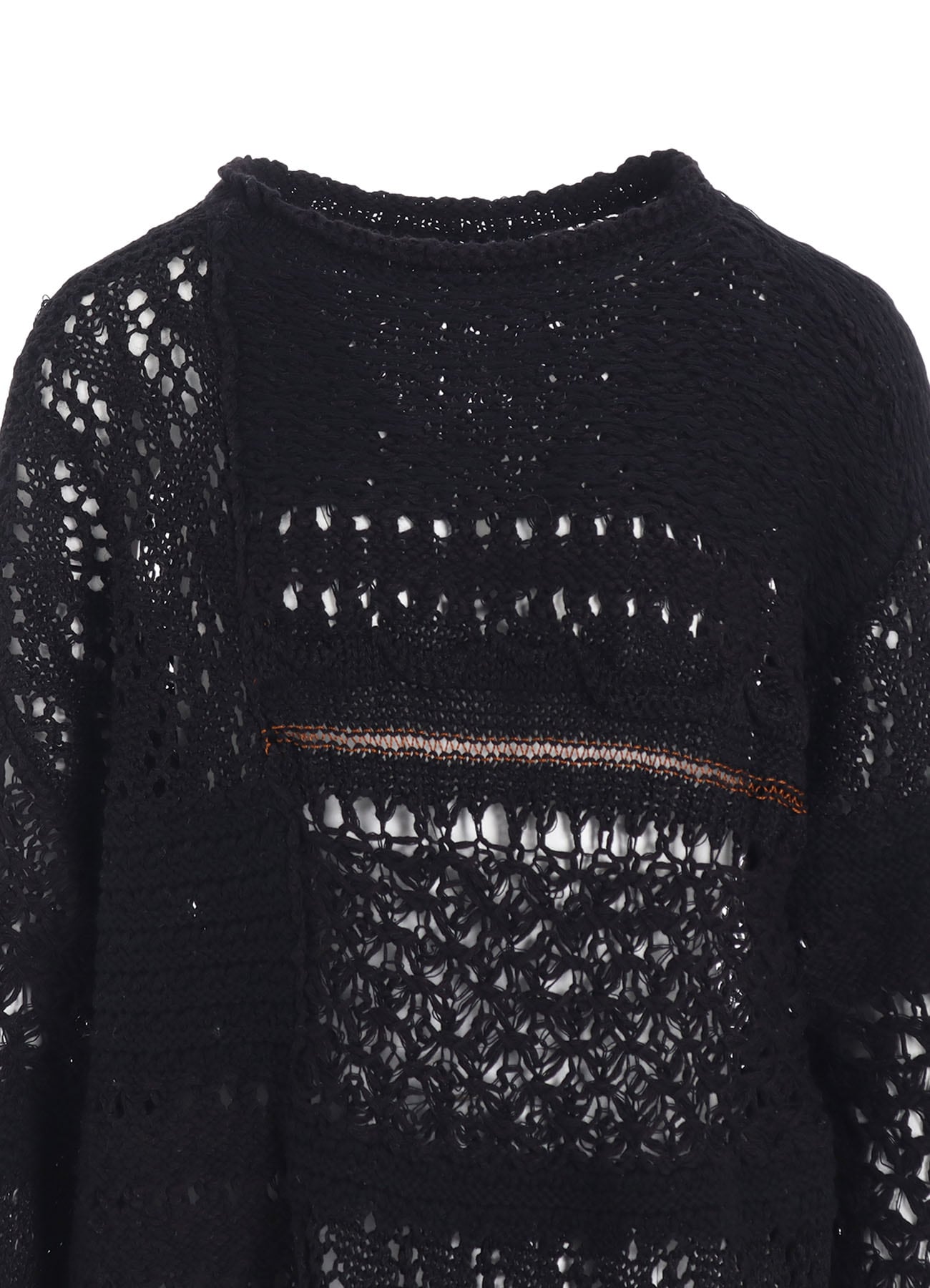 MIXED-MATERIAL LONG-SLEEVE PULLOVER