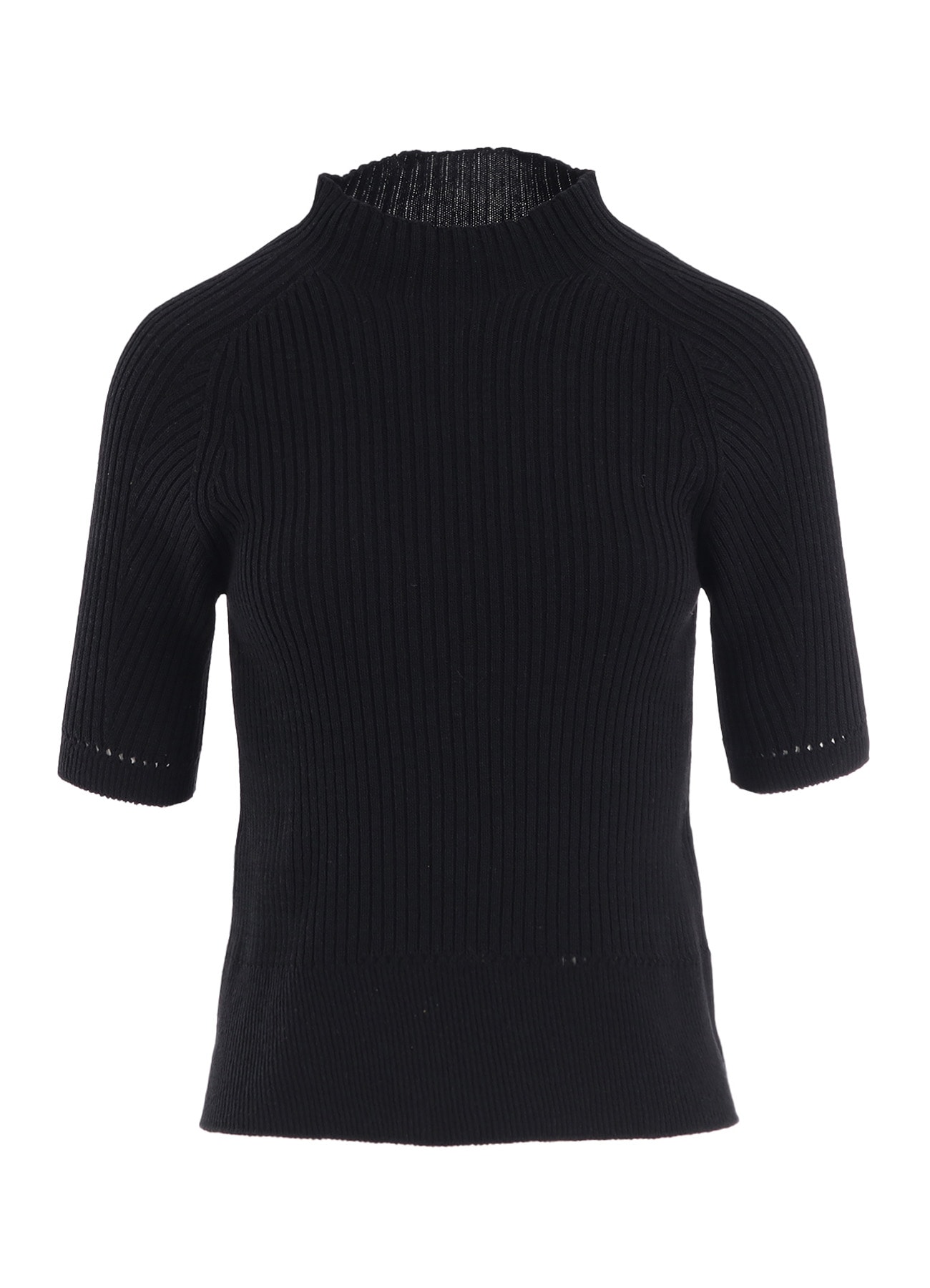 RIB EYELET HALF-SLEEVE KNIT