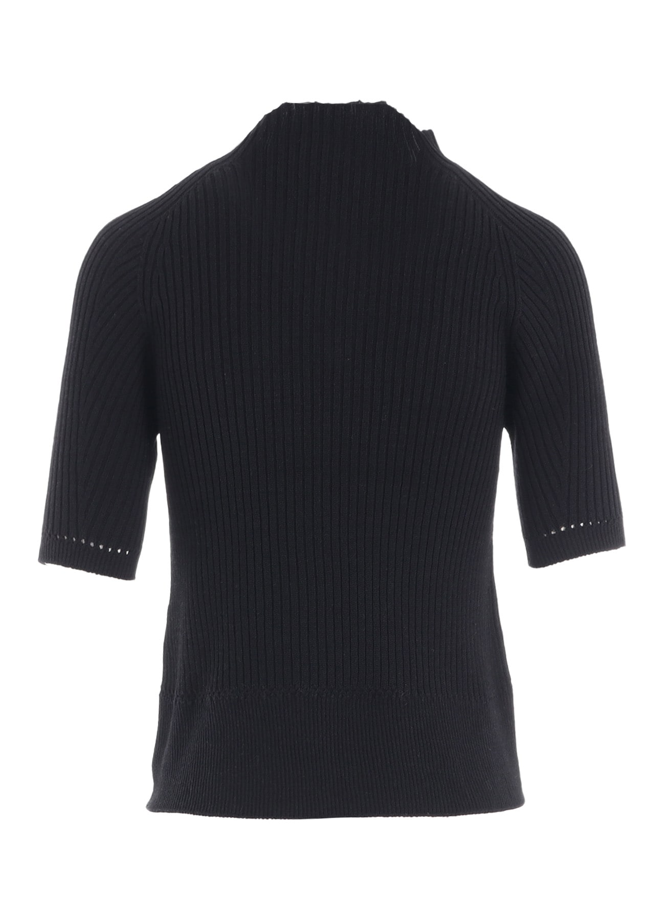 RIB EYELET HALF-SLEEVE KNIT