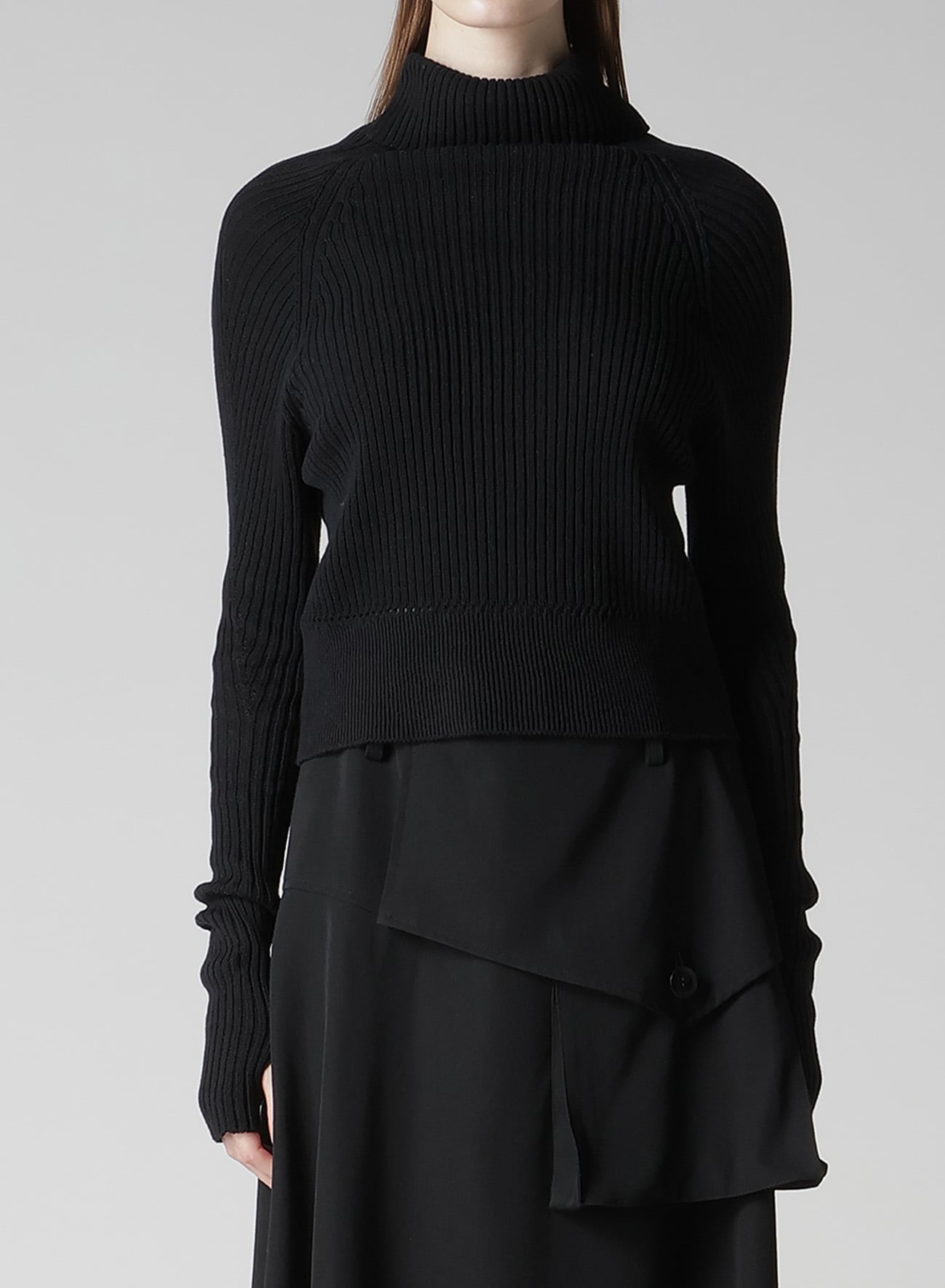RIB EYELET LONG-SLEEVE KNIT