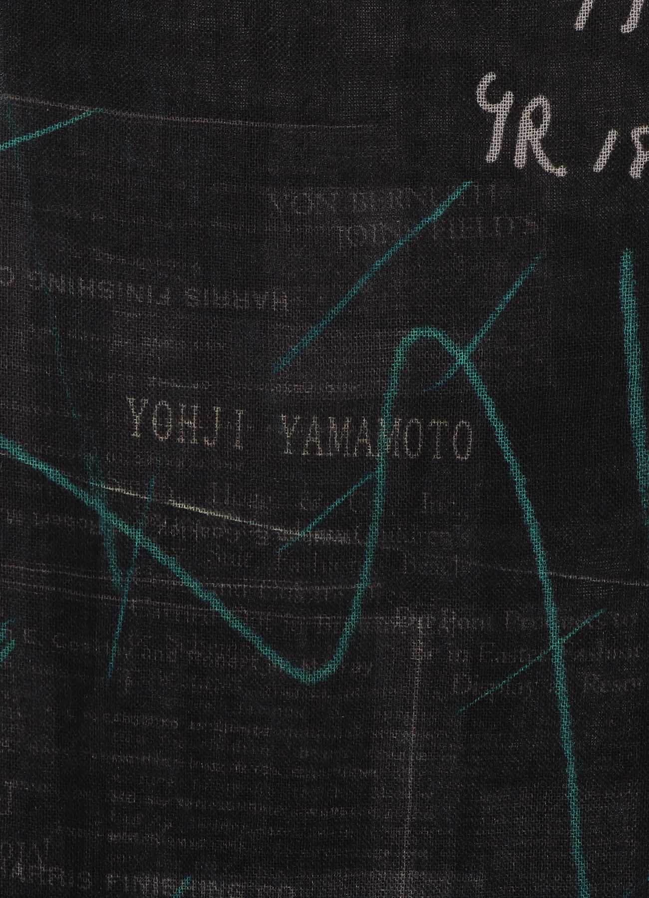 RAYON/LINEN NEWSPAPER PRINT SCARF