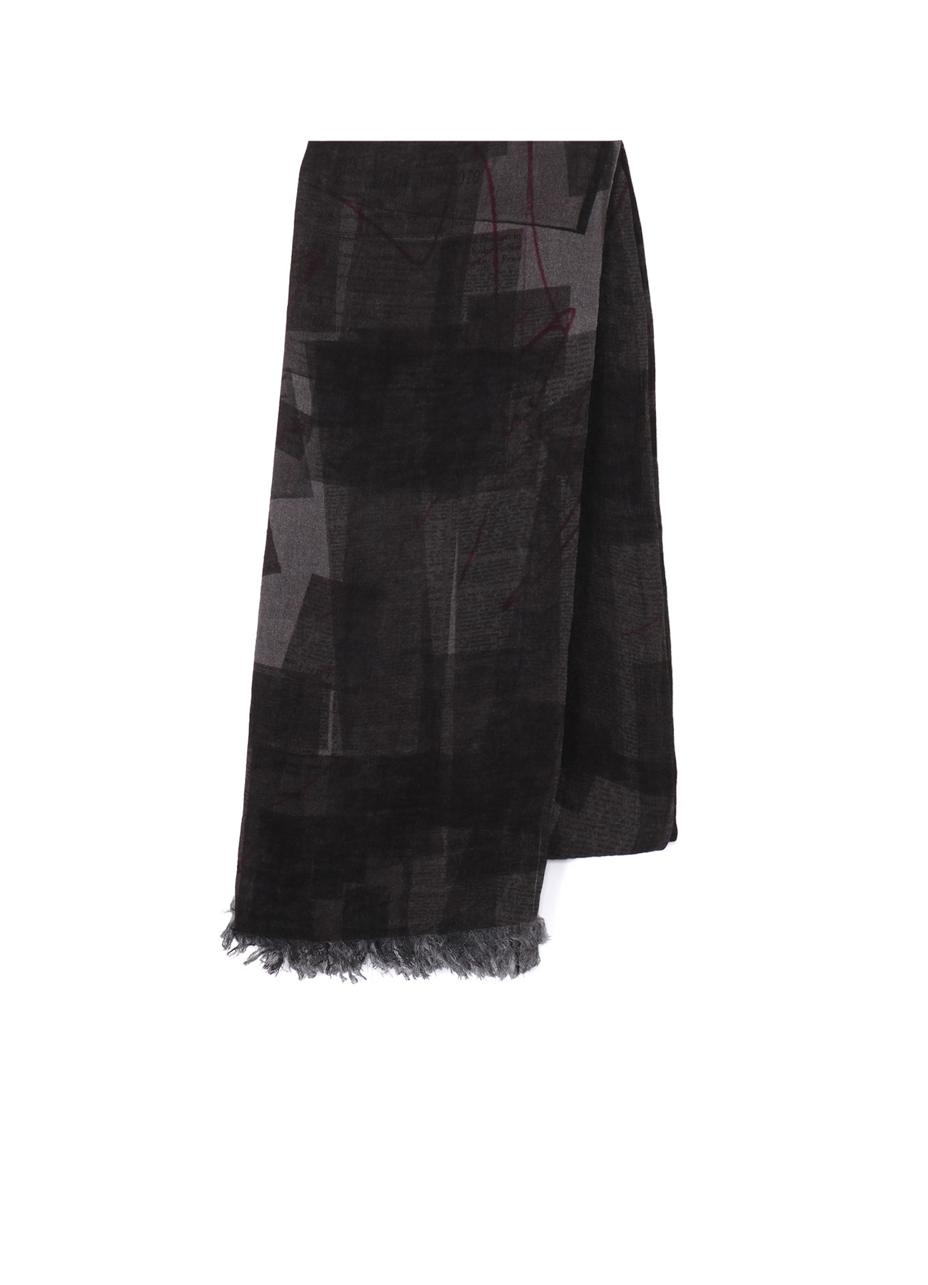 RAYON/LINEN NEWSPAPER PRINT SCARF