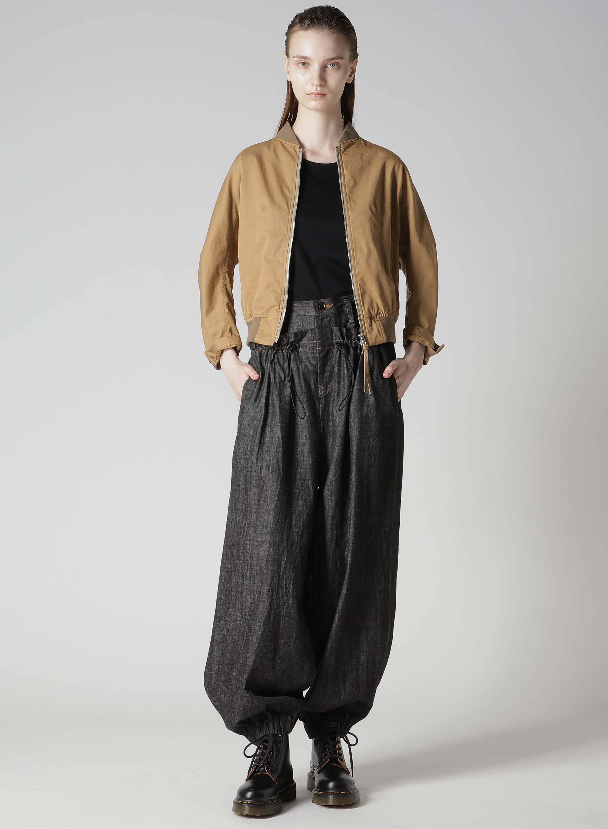 6OZ DENIM DOUBLE ELASTIC WAIST PANTS