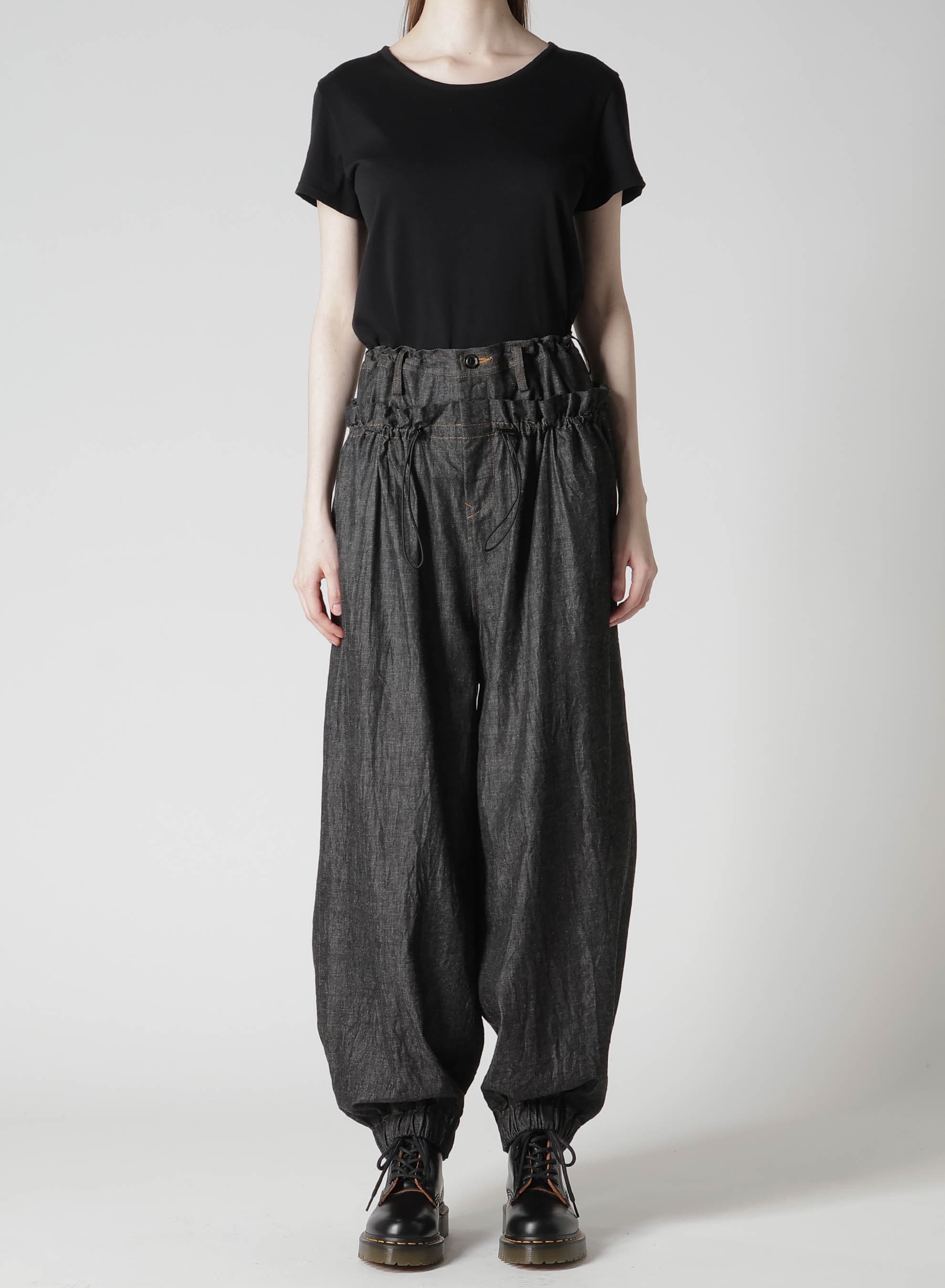 6OZ DENIM DOUBLE ELASTIC WAIST PANTS