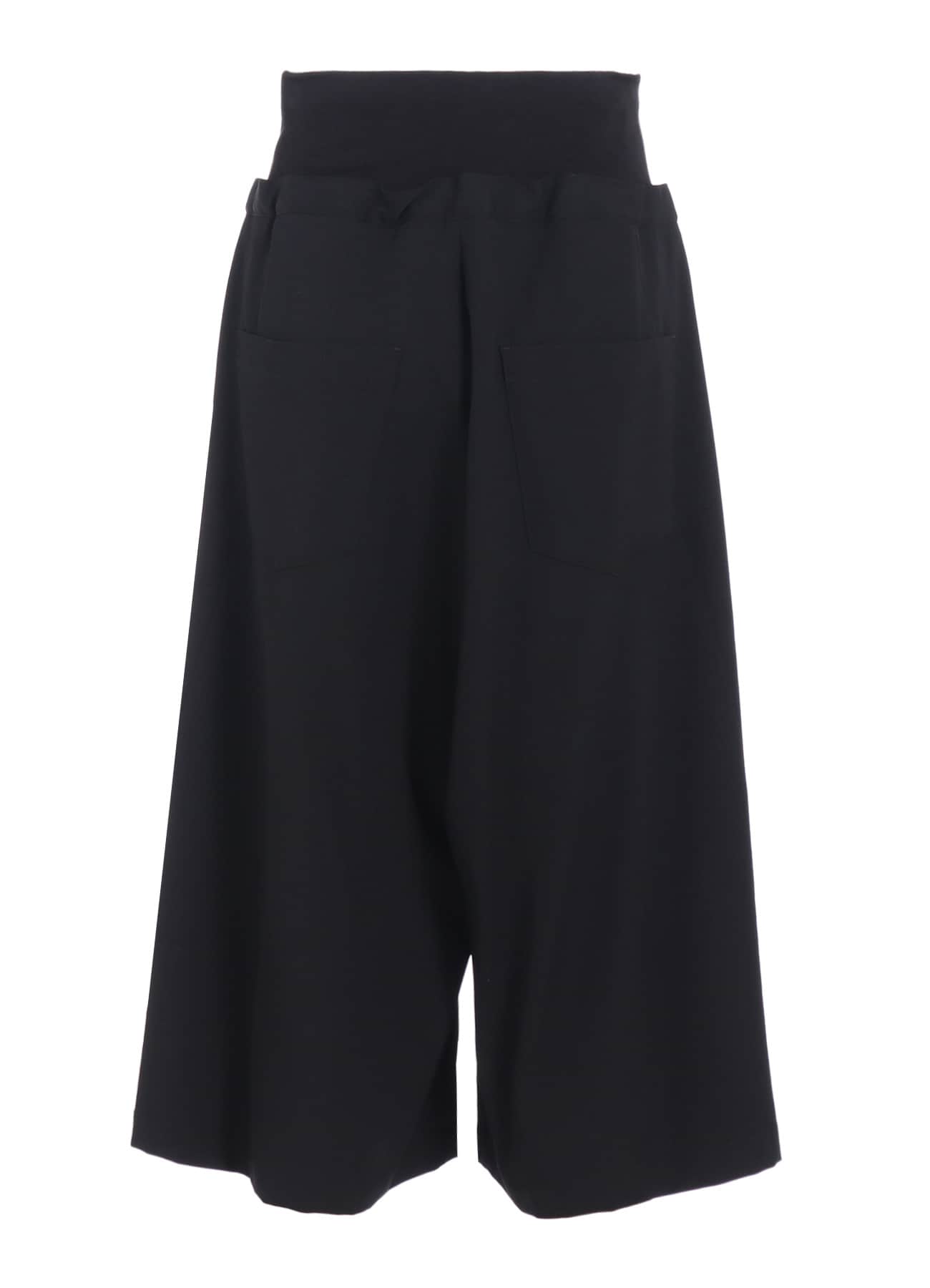 WOOL GABARDINE RIB WAIST WIDE PANTS