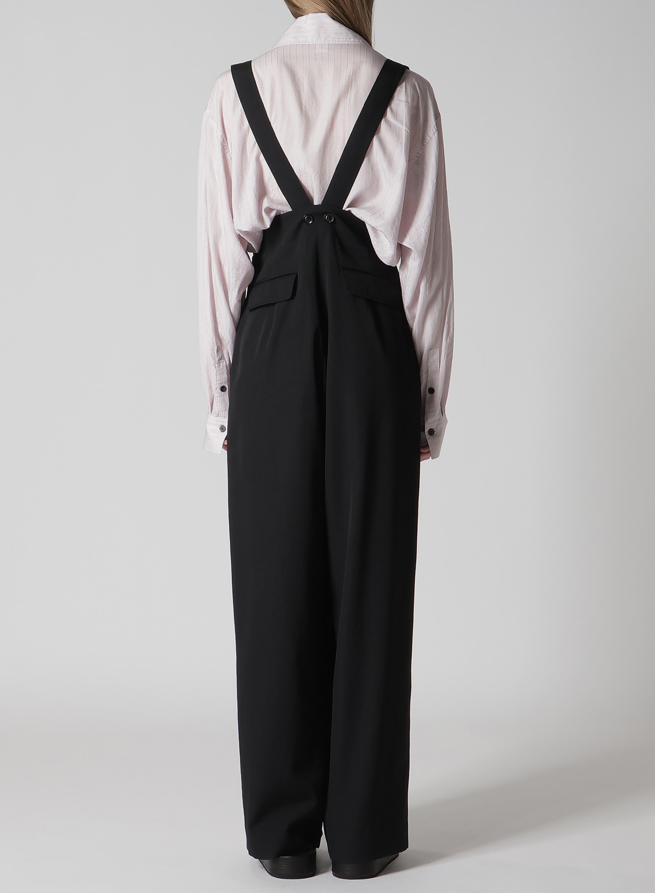 WOOL GABARDINE SUSPENDER PANTS