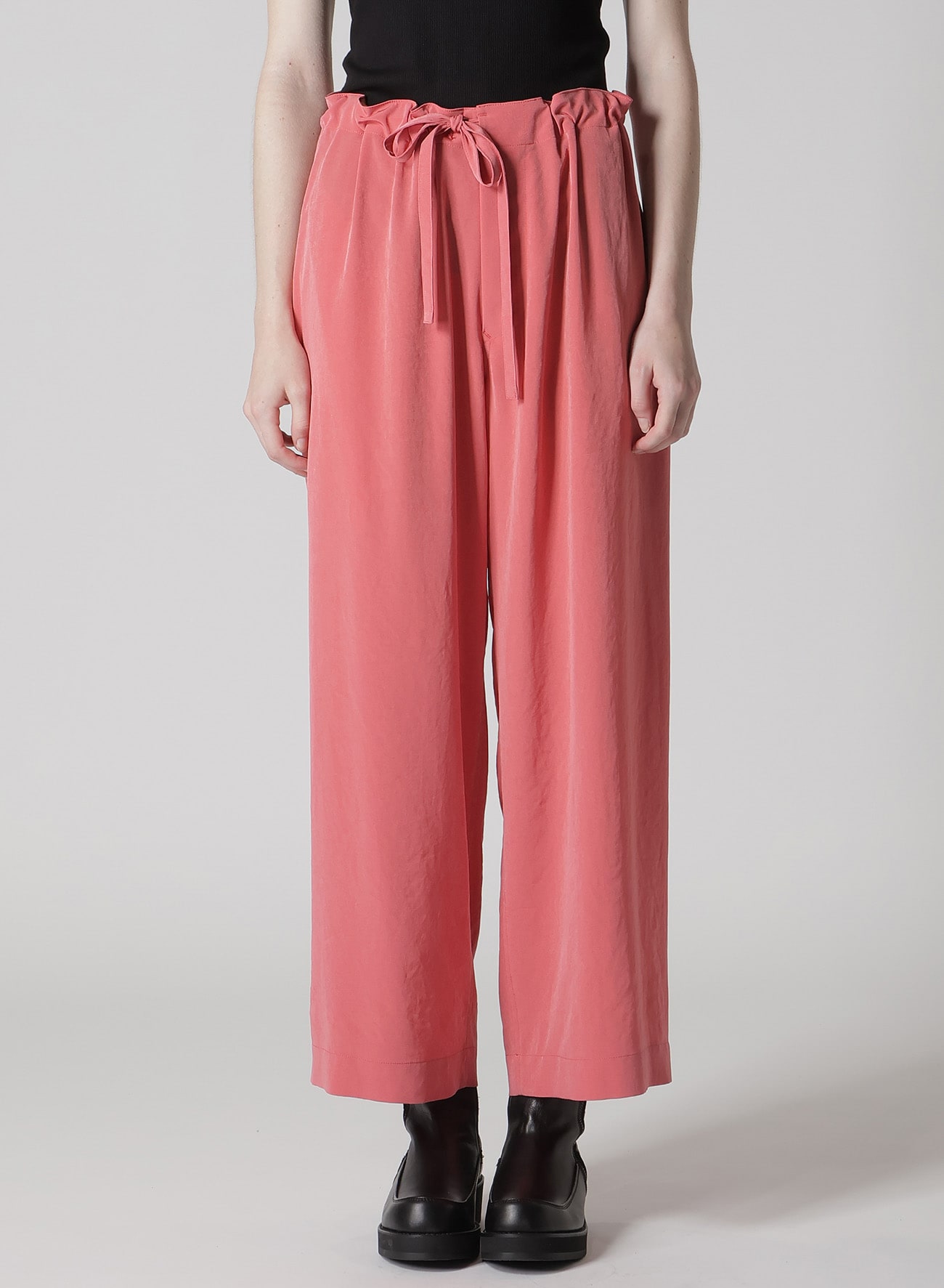TA/PE CREPE DE CHINE STRING STRAIGHT PANTS