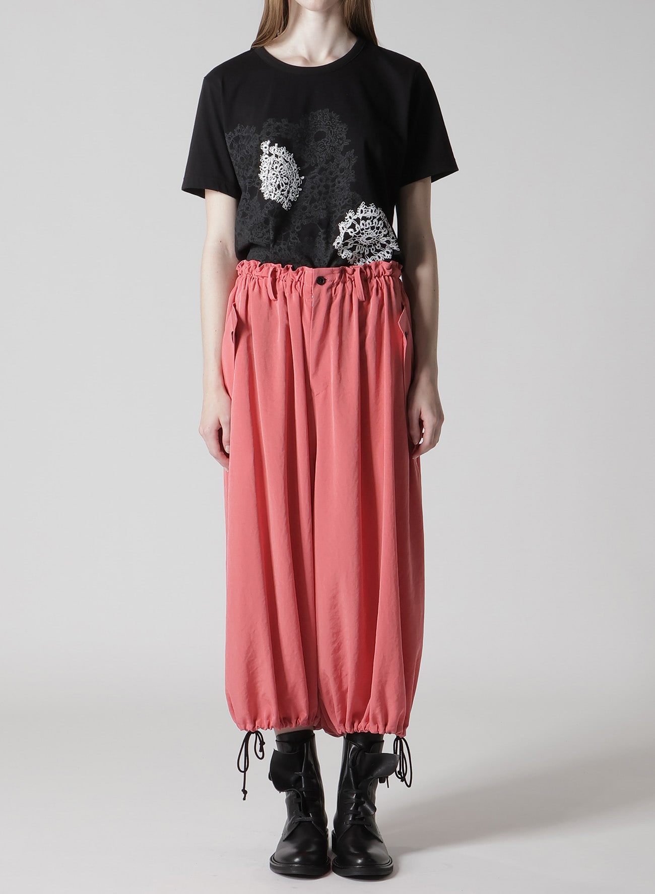 TA/PE CREPE DE CHINE ELASTIC WAIST PANTS