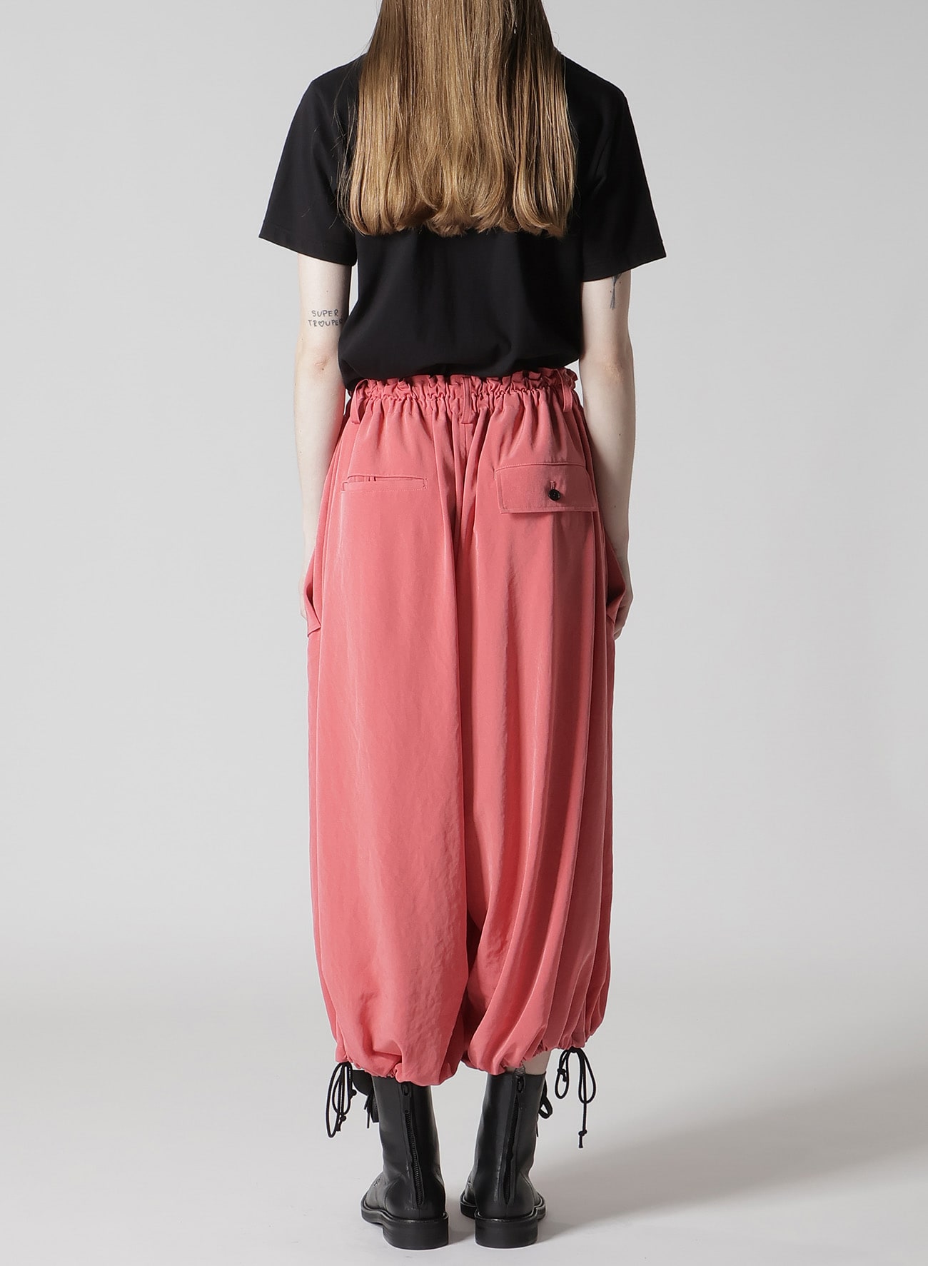 TA/PE CREPE DE CHINE ELASTIC WAIST PANTS