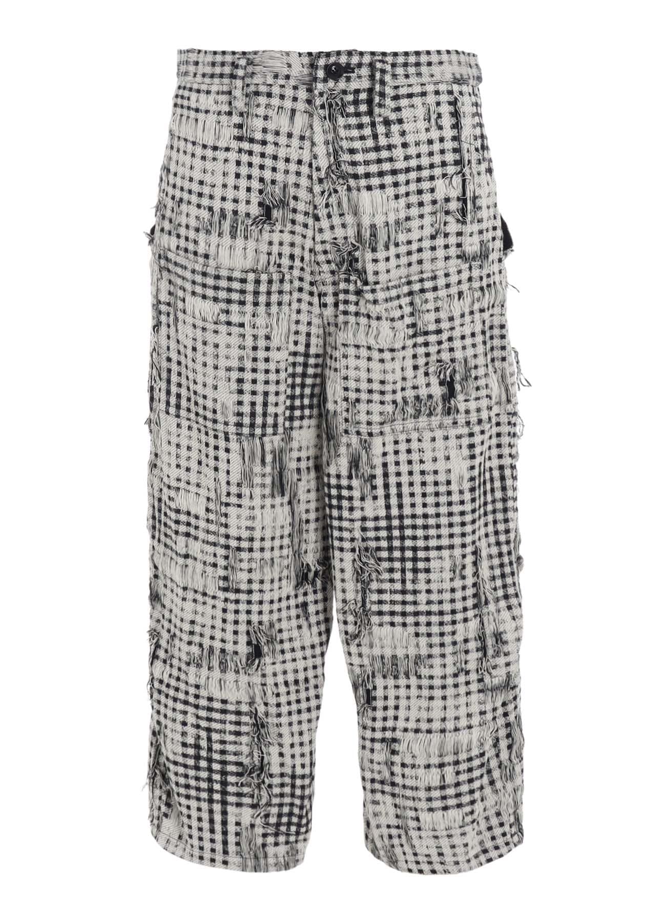 DAMAGED GINGHAM JACQUARD PANTS