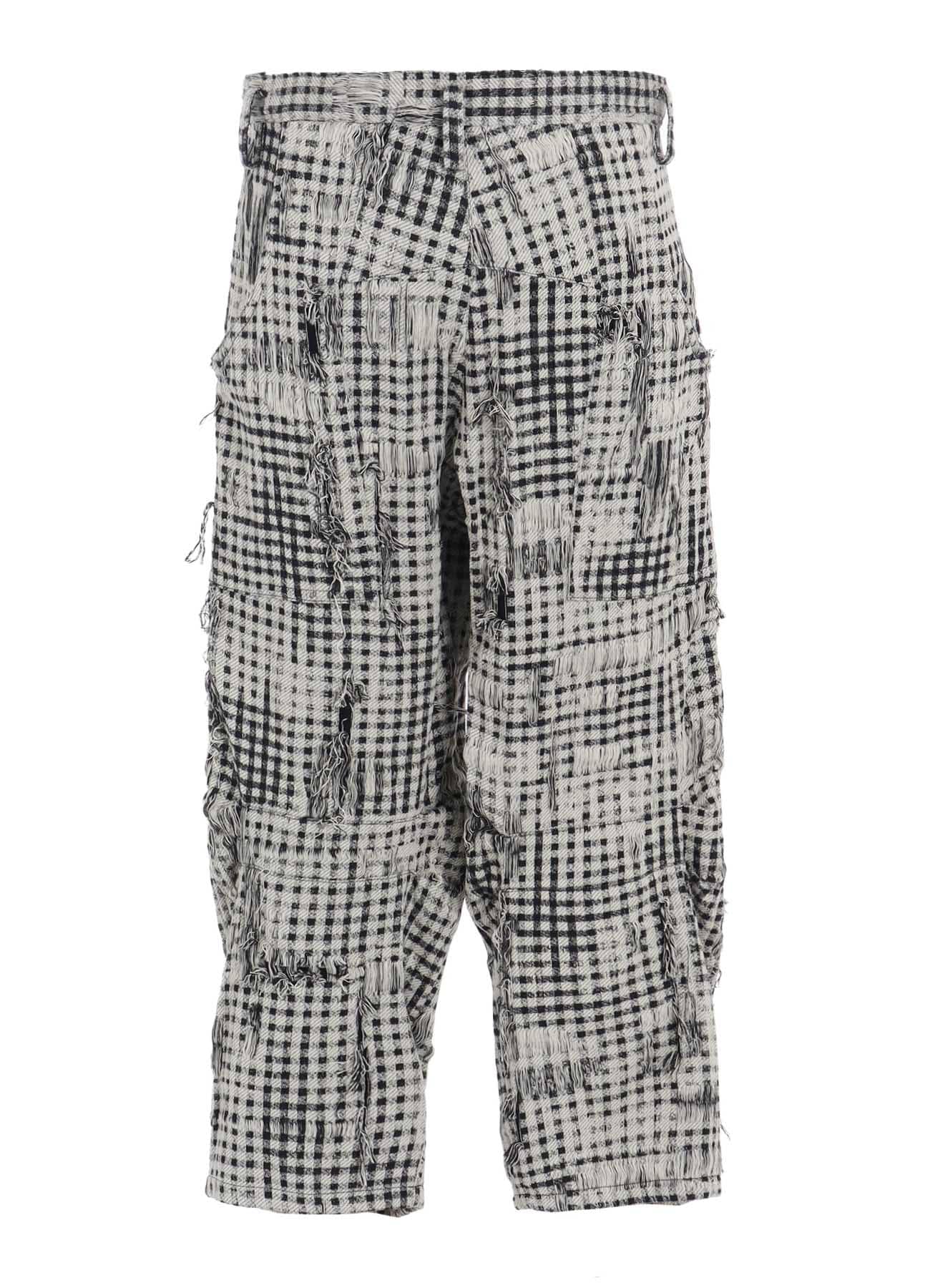 DAMAGED GINGHAM JACQUARD PANTS