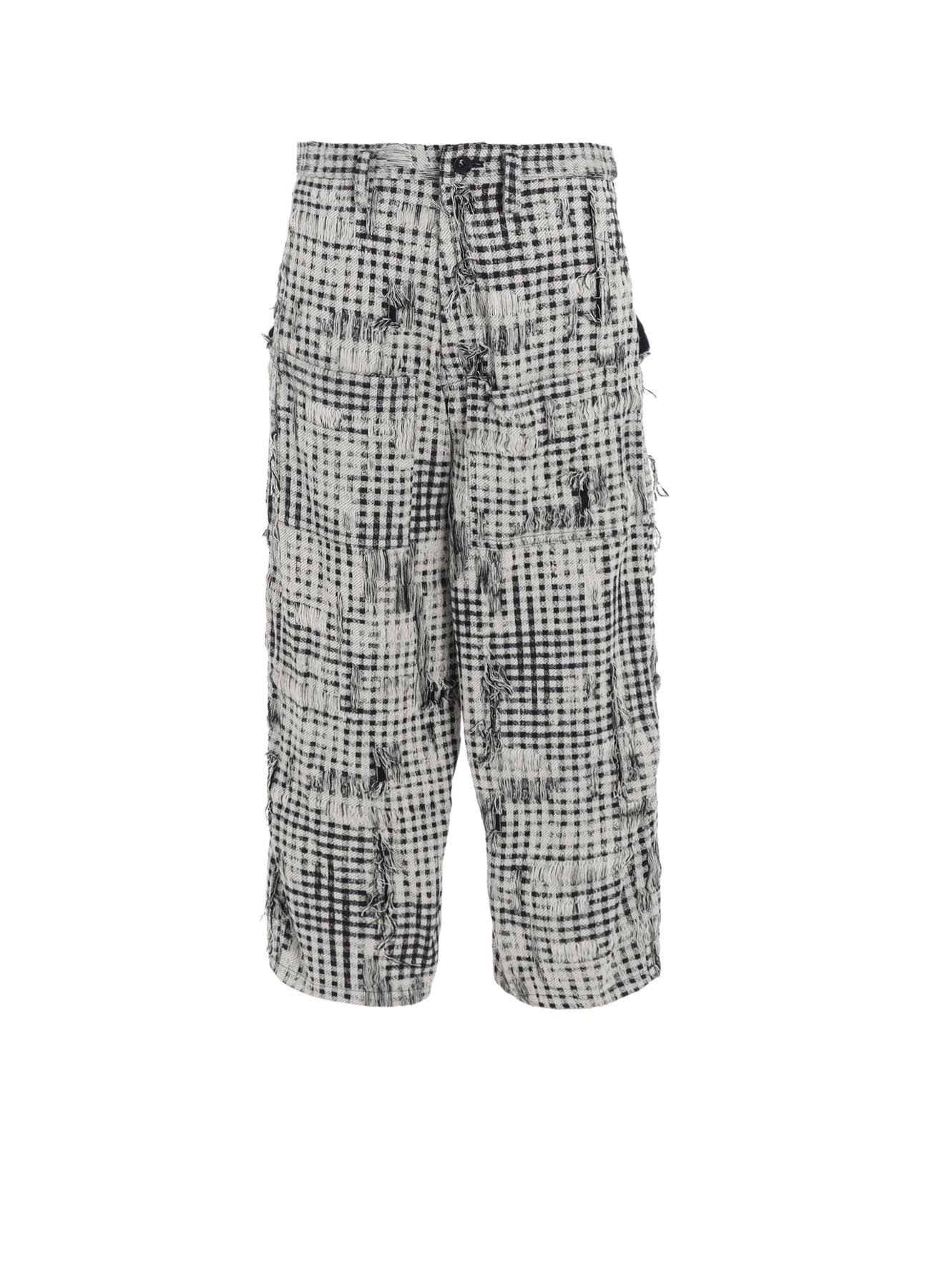 DAMAGED GINGHAM JACQUARD PANTS