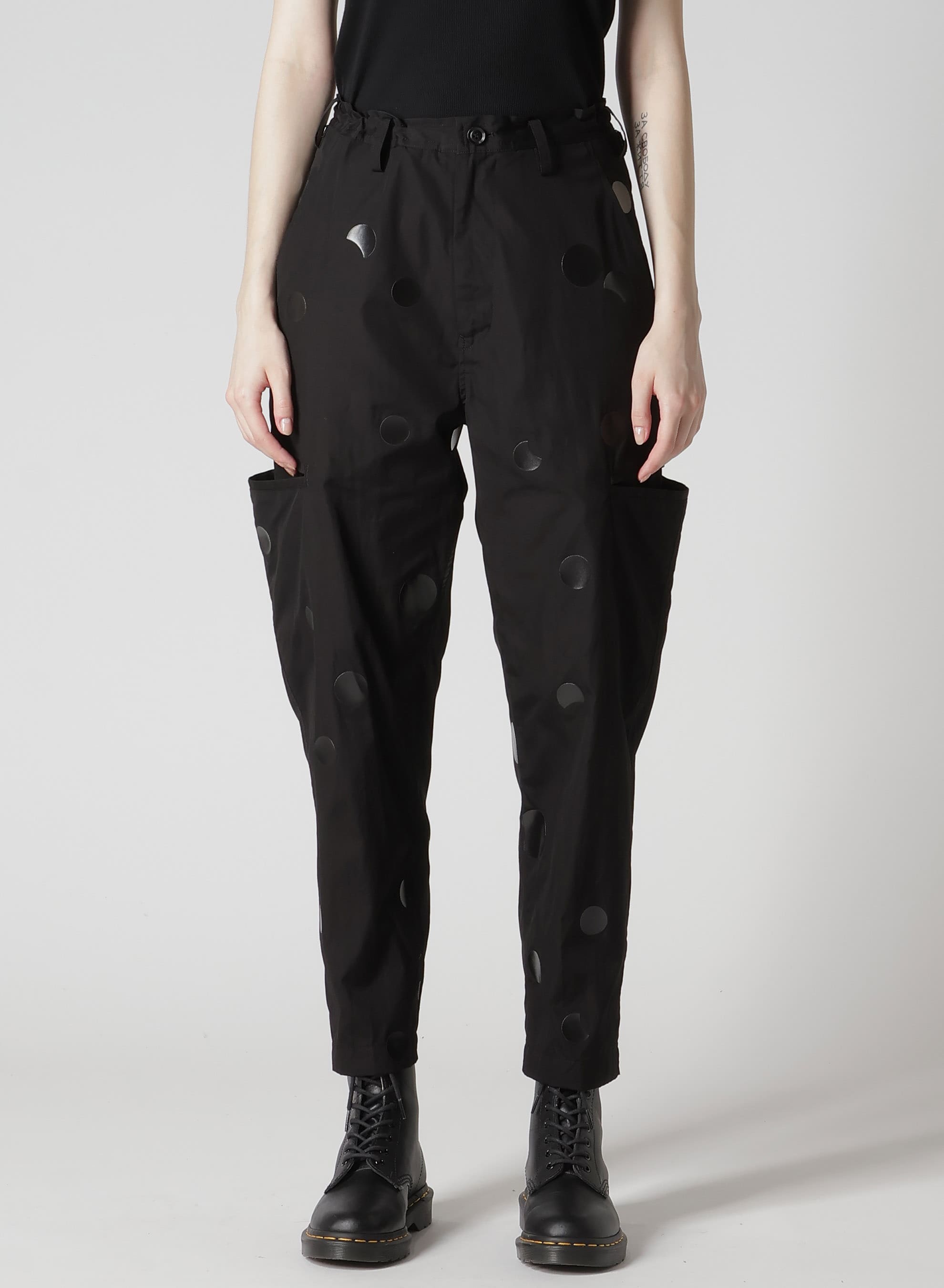 100/2 BROAD DOT PIGMENT PRINT TAPERED PANTS