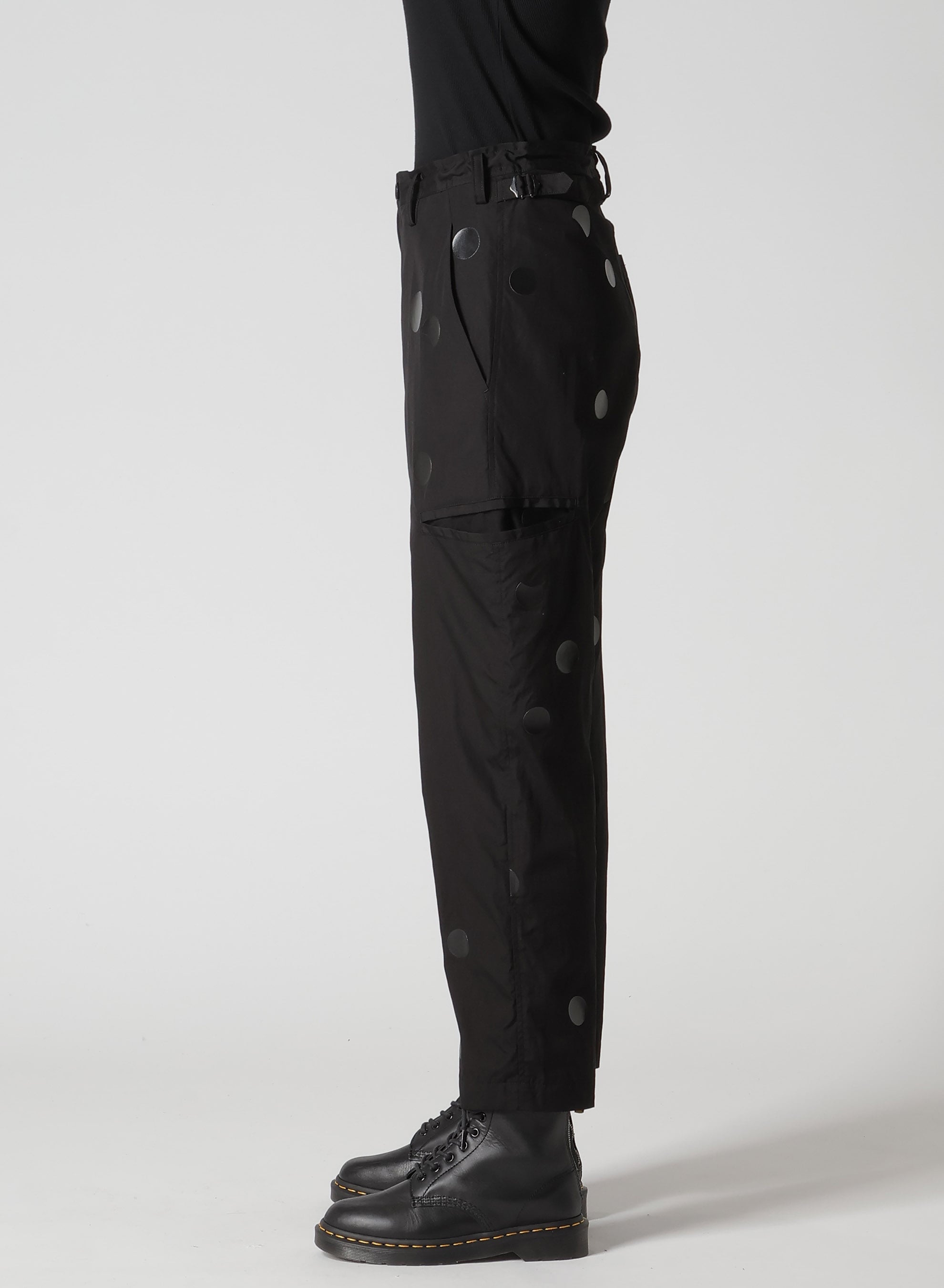 100/2 BROAD DOT PIGMENT PRINT TAPERED PANTS