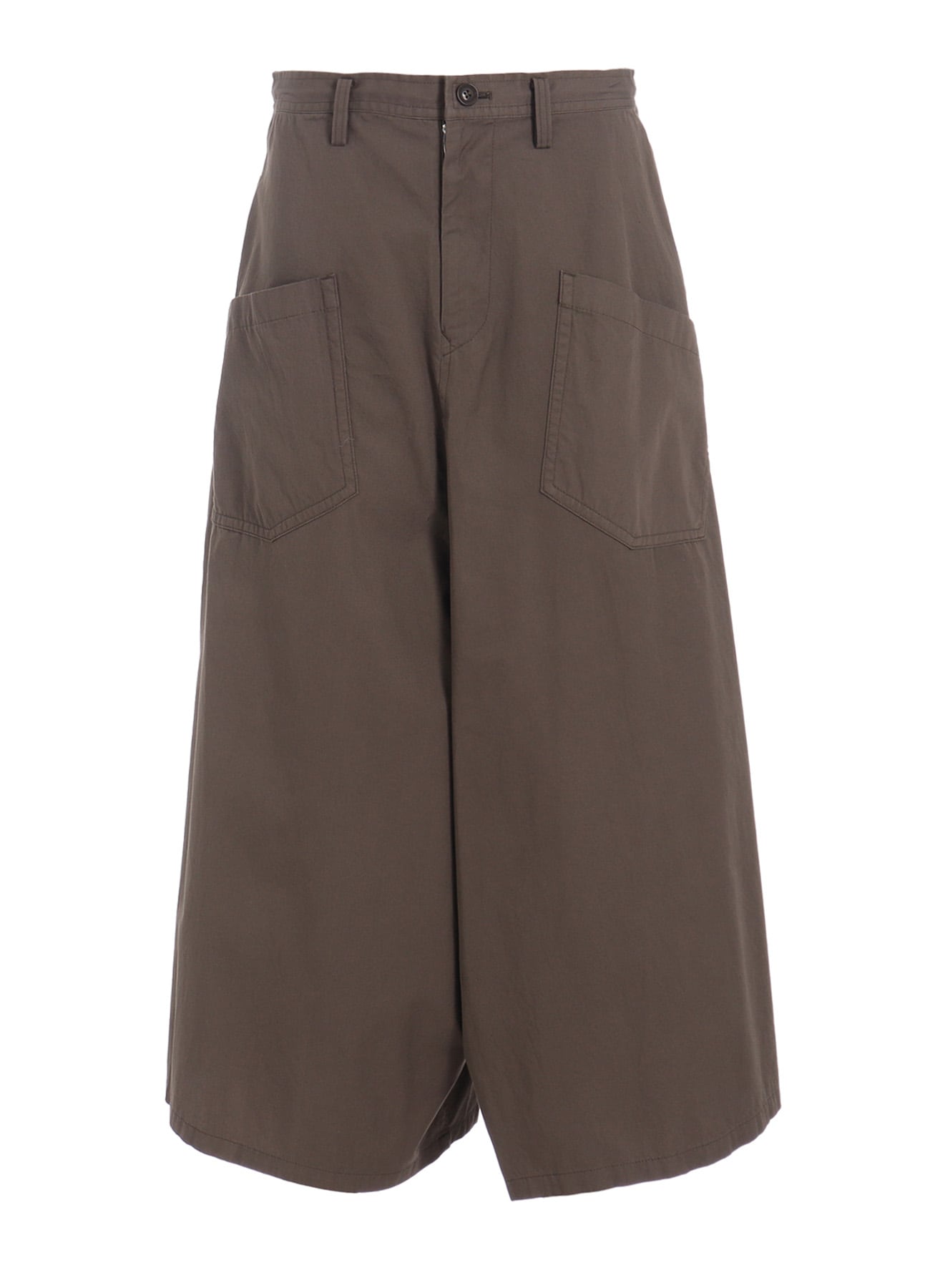 COTTON TWILL DROP FLARE PANTS