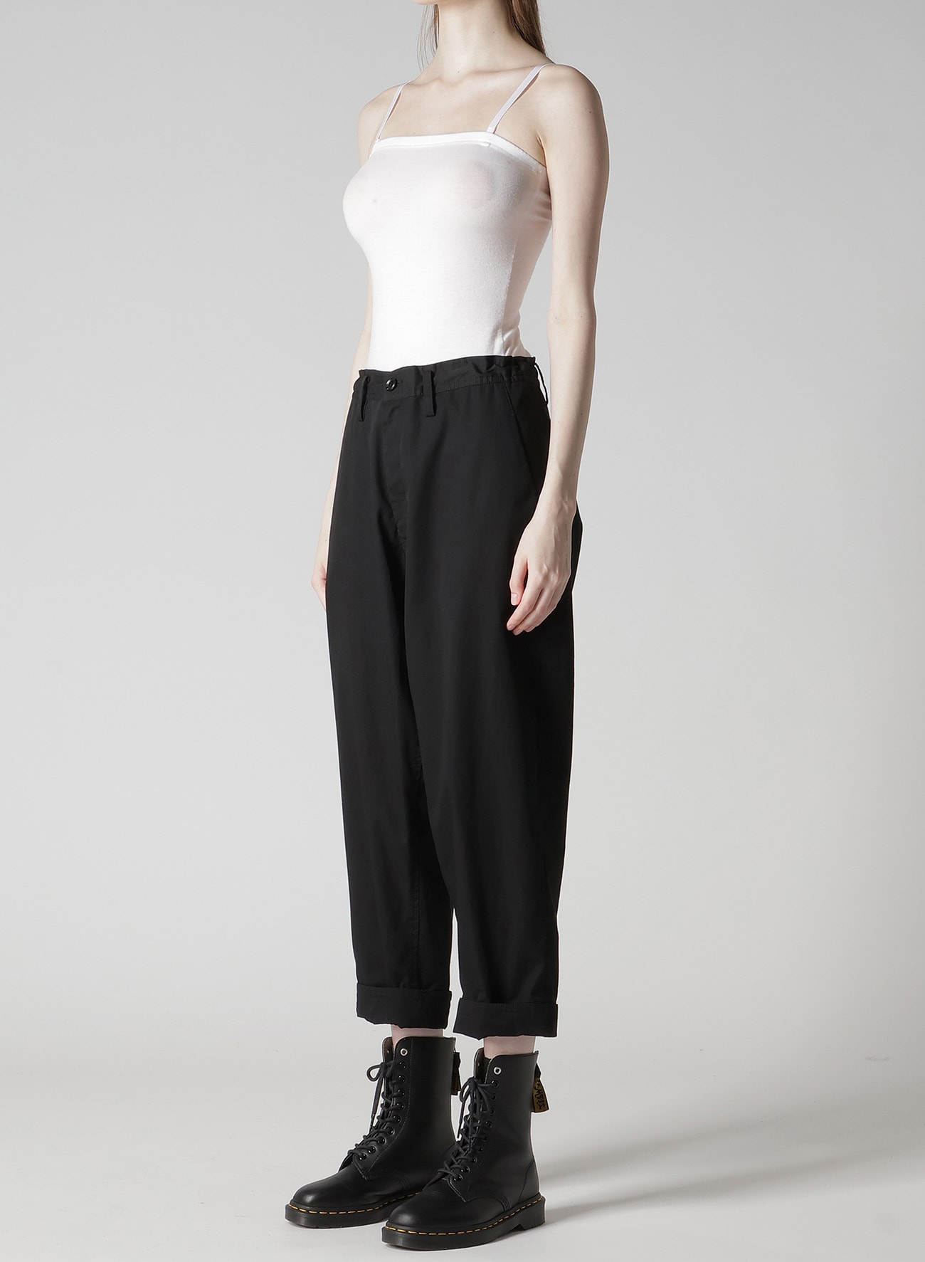 COTTON TWILL SEMI-WIDE CHINA PANTS