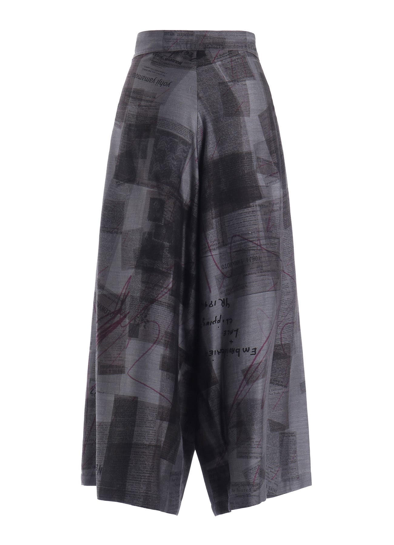 CUPRO DUNGAREE TWILL NEWSPAPER PRINT PANTS