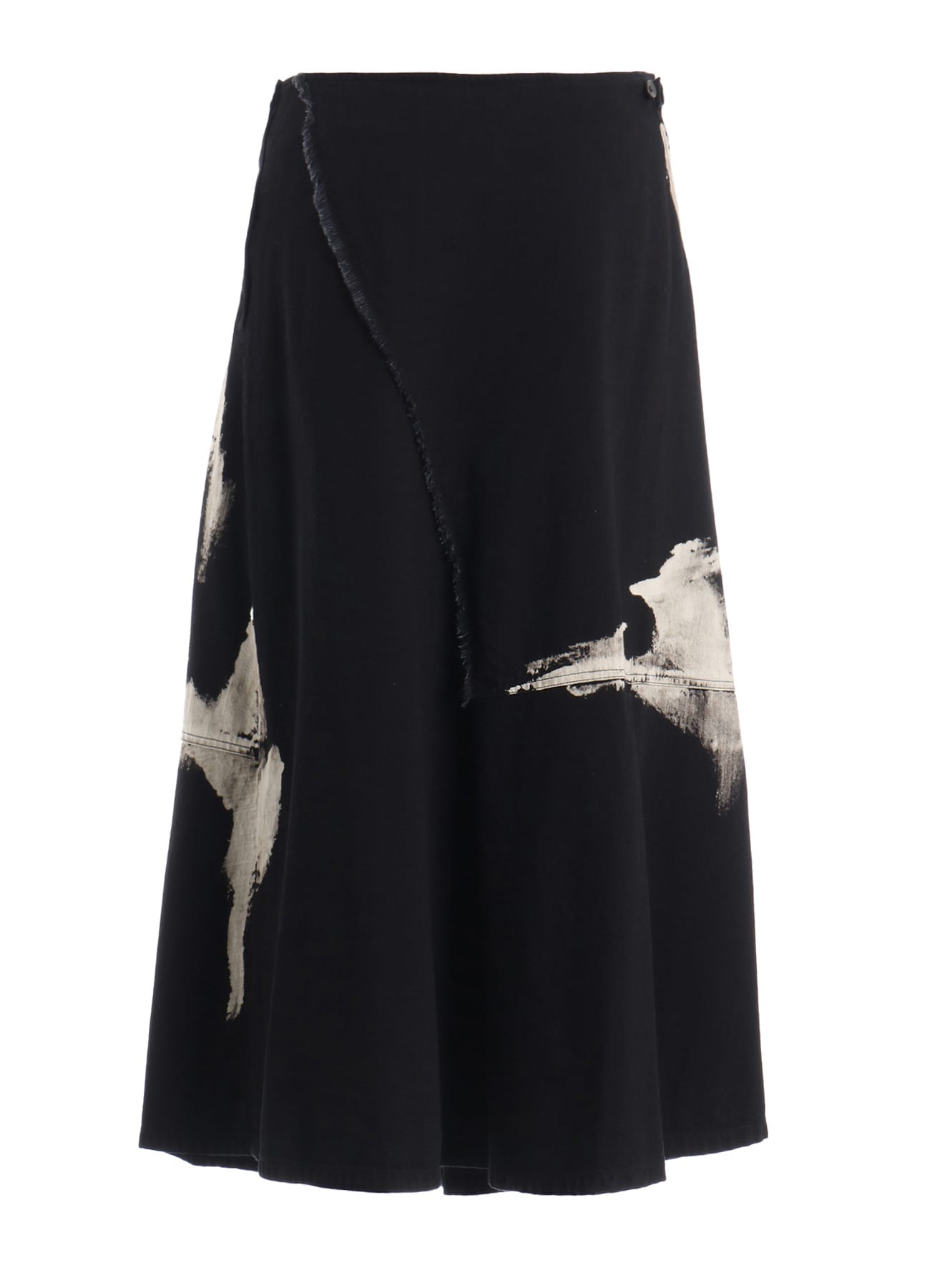 8OZ DENIM BRUSH BLEACH LONG SKIRT