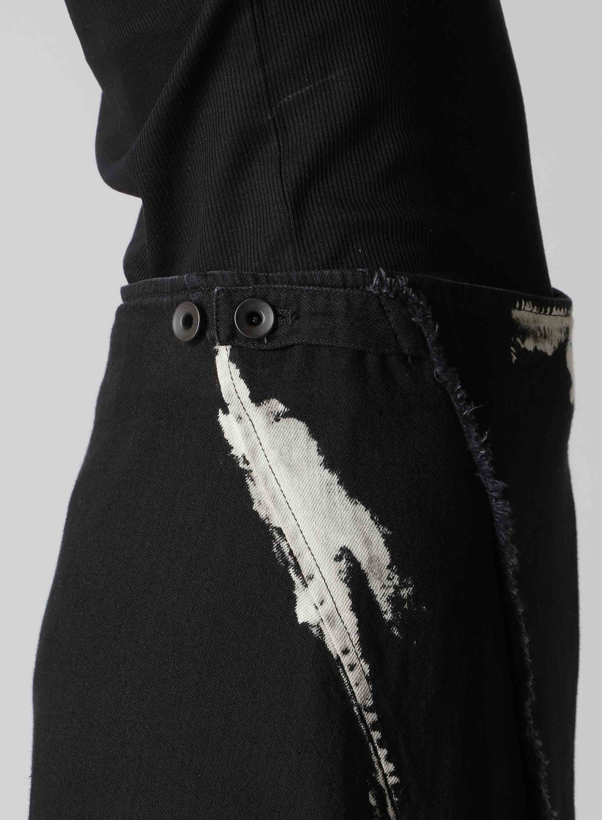 8OZ DENIM BRUSH BLEACH LONG SKIRT