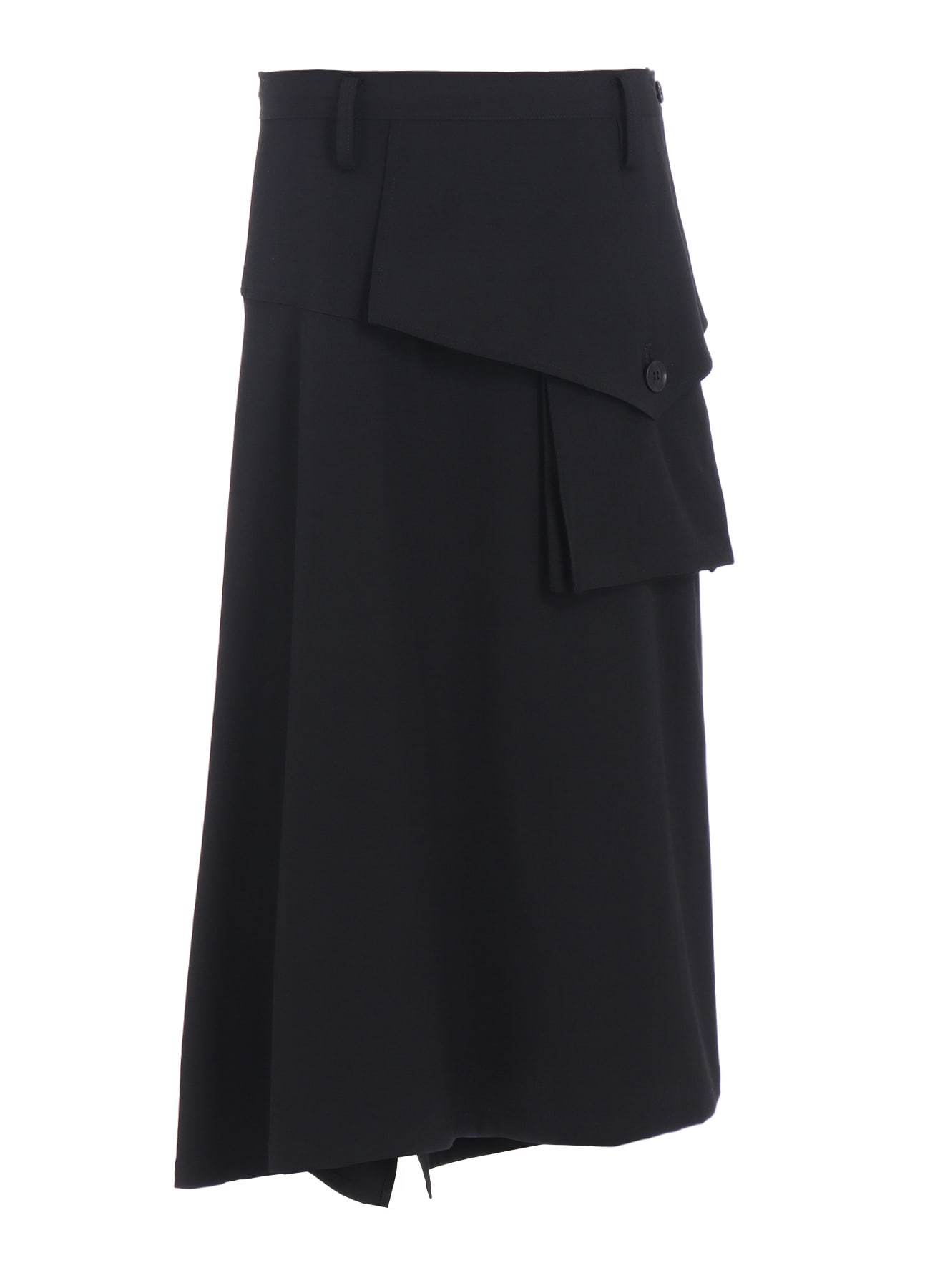 WOOL GABARDINE Y BIG FLAP SKIRT