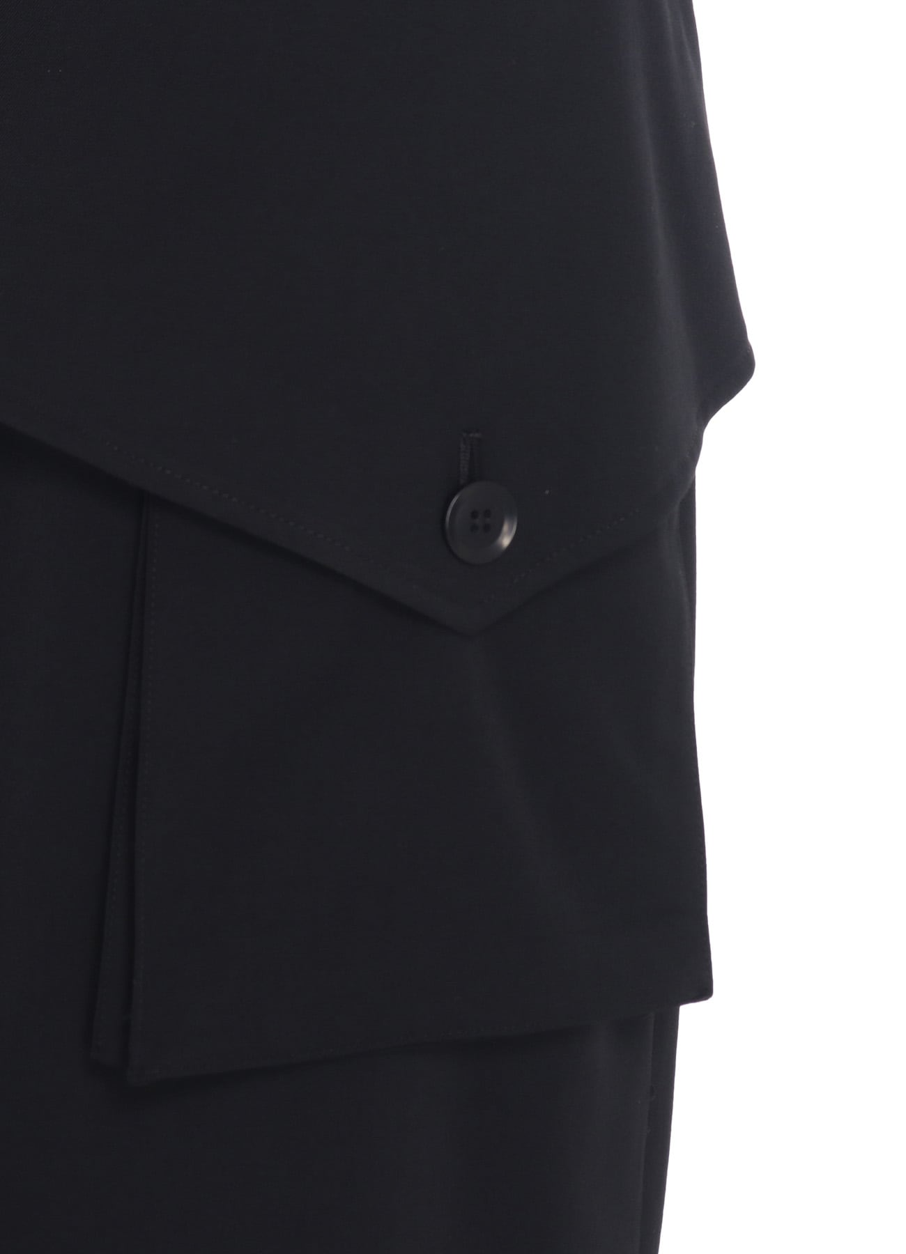 WOOL GABARDINE Y BIG FLAP SKIRT