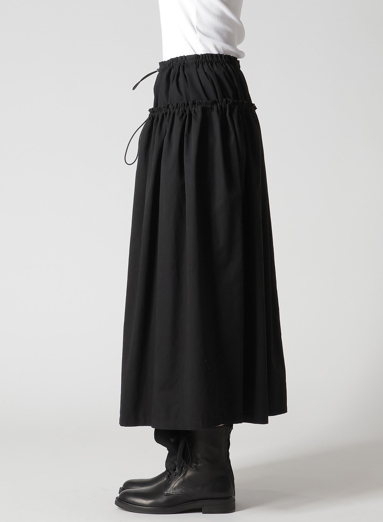 COTTON TWILL DOUBLE GATHERED SKIRT