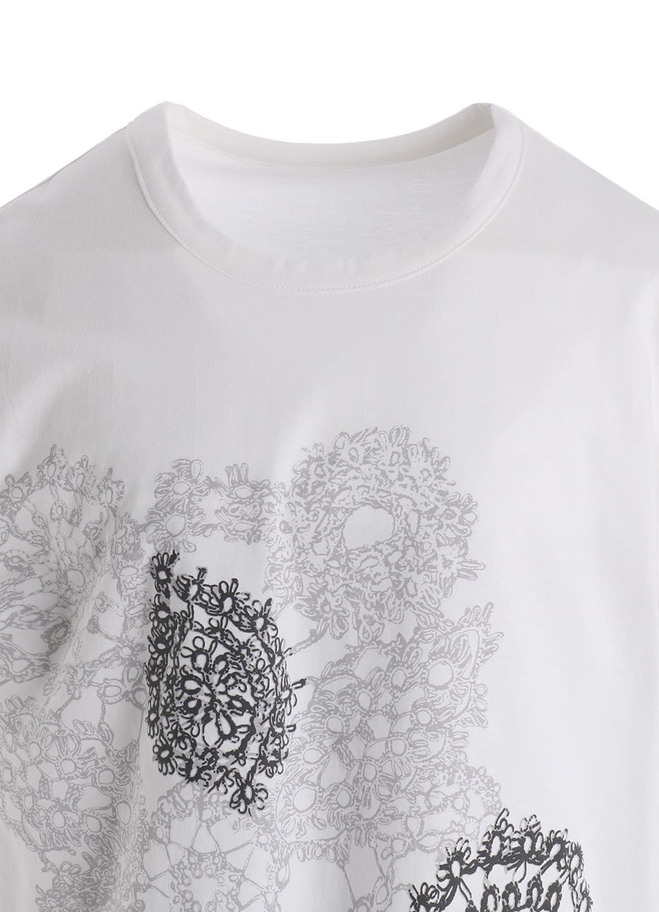COTTON JERSEY LACE PRINT SHORT SLEEVE TEE