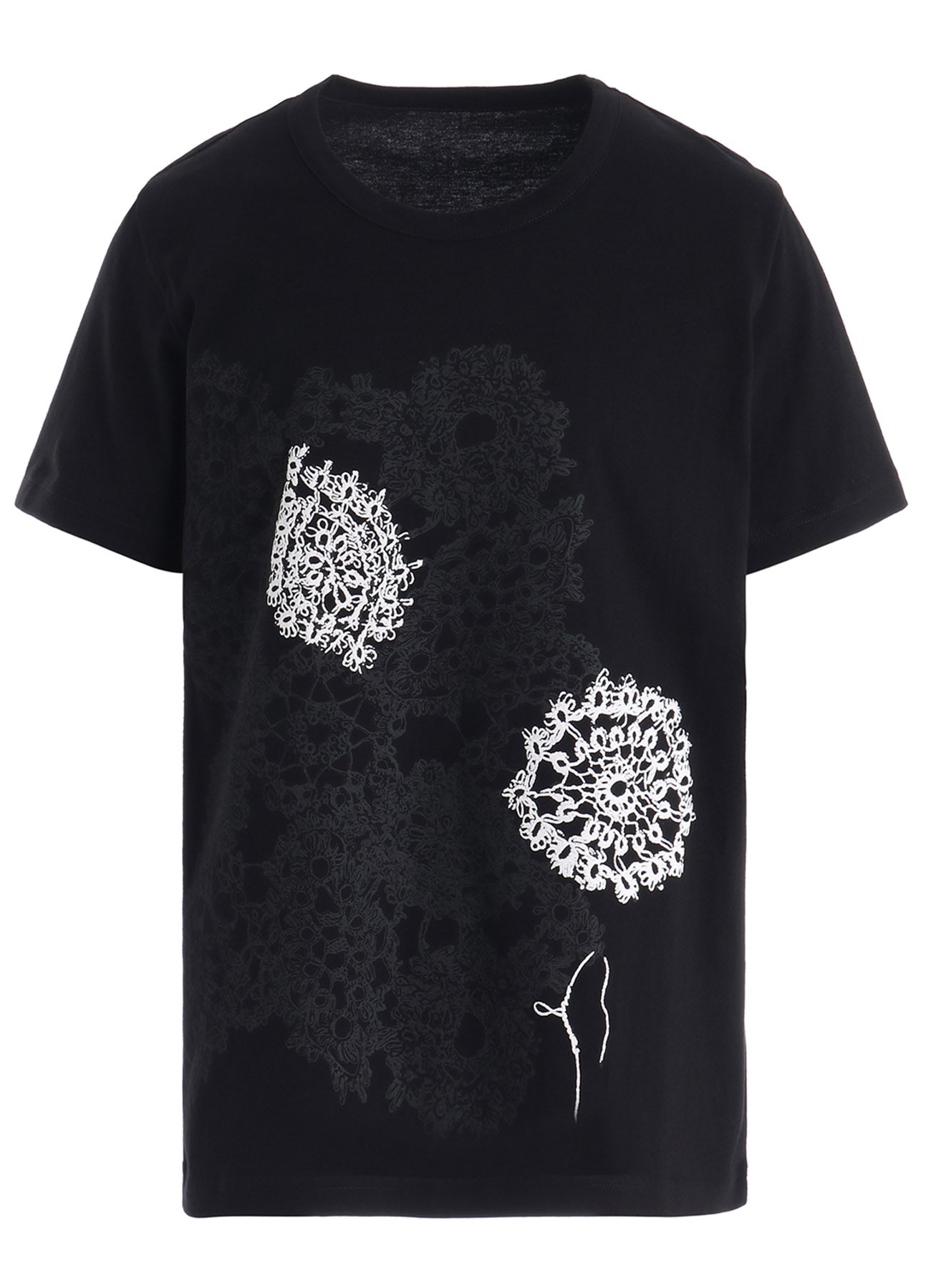 COTTON JERSEY LACE PRINT SHORT SLEEVE TEE