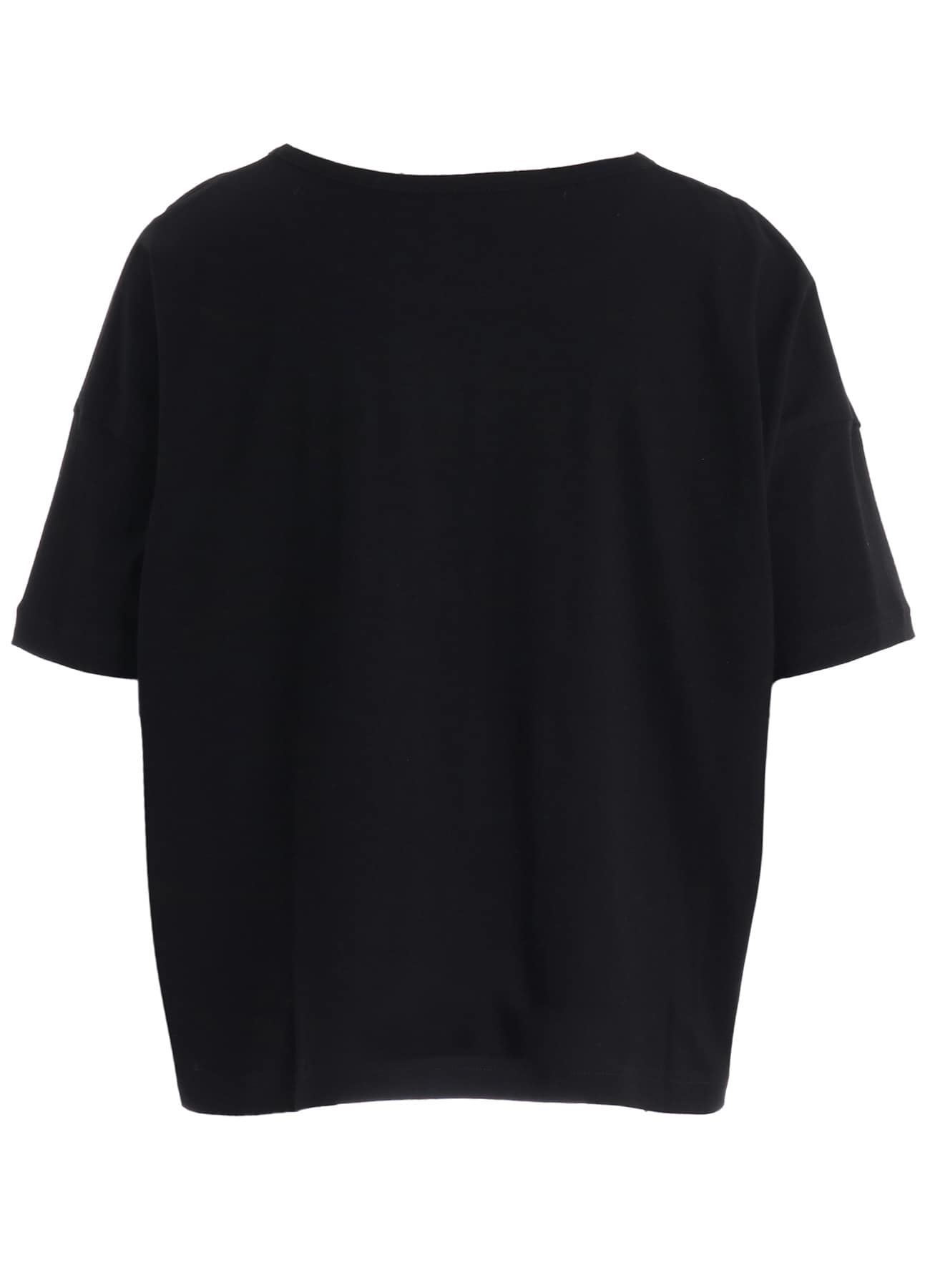 COTTON JERSEY LACE PRINT SHORT SLEEVE CROPED TEE