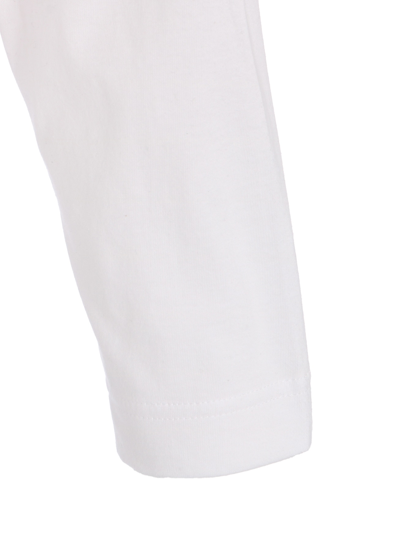 COTTON JERSEY LACE PRINT ASYMMETRIC DRAPE TEE