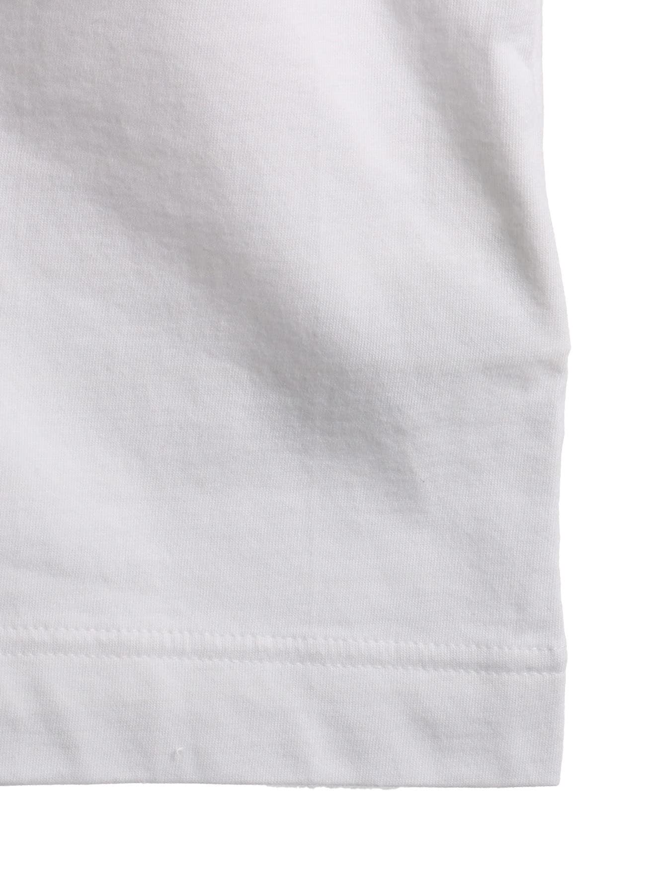 COTTON JERSEY LACE PRINT ASYMMETRIC DRAPE TEE