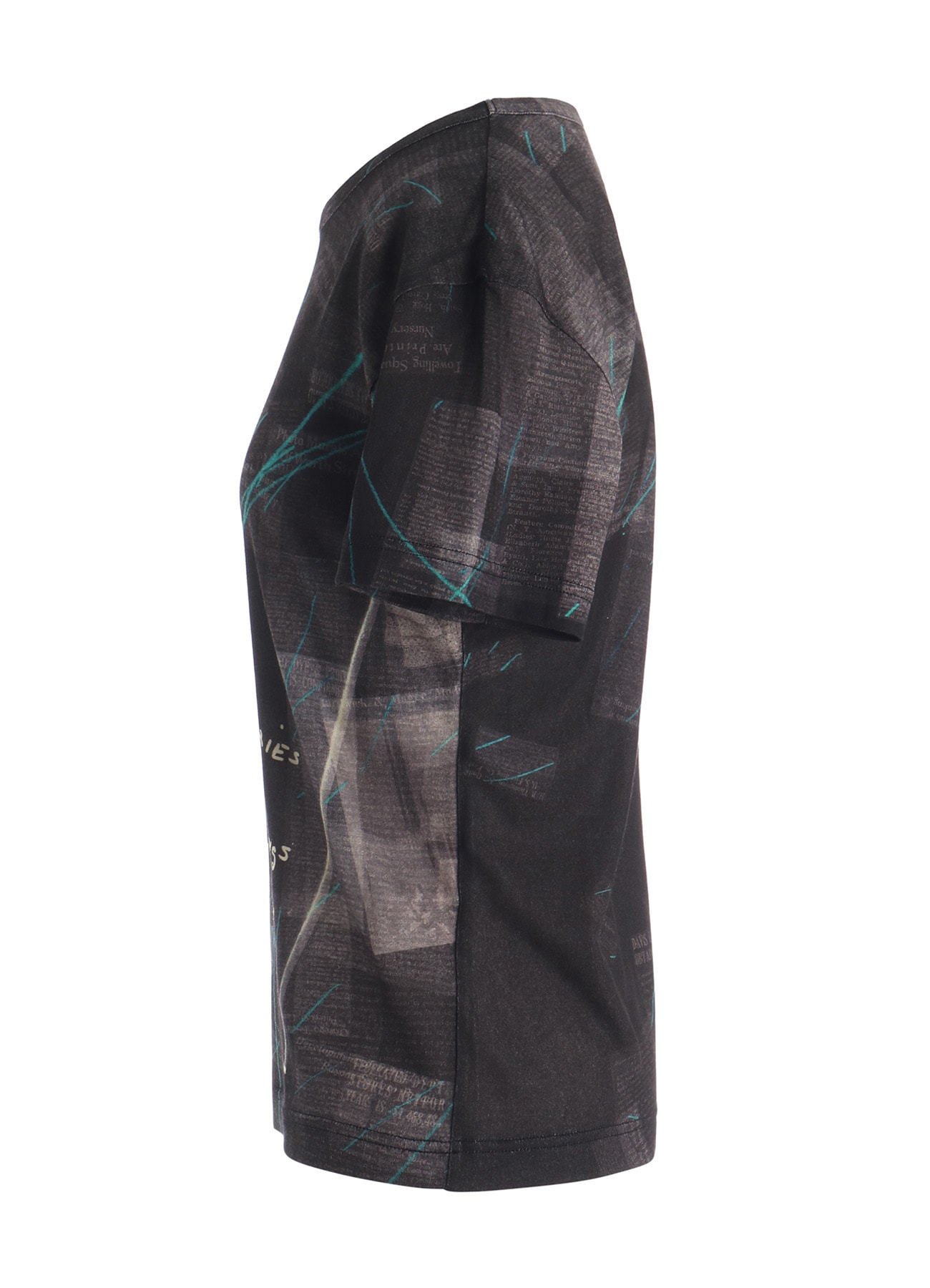 CELLULOSE NEWSPAPER PRINT SHORT SLEEVE TEE