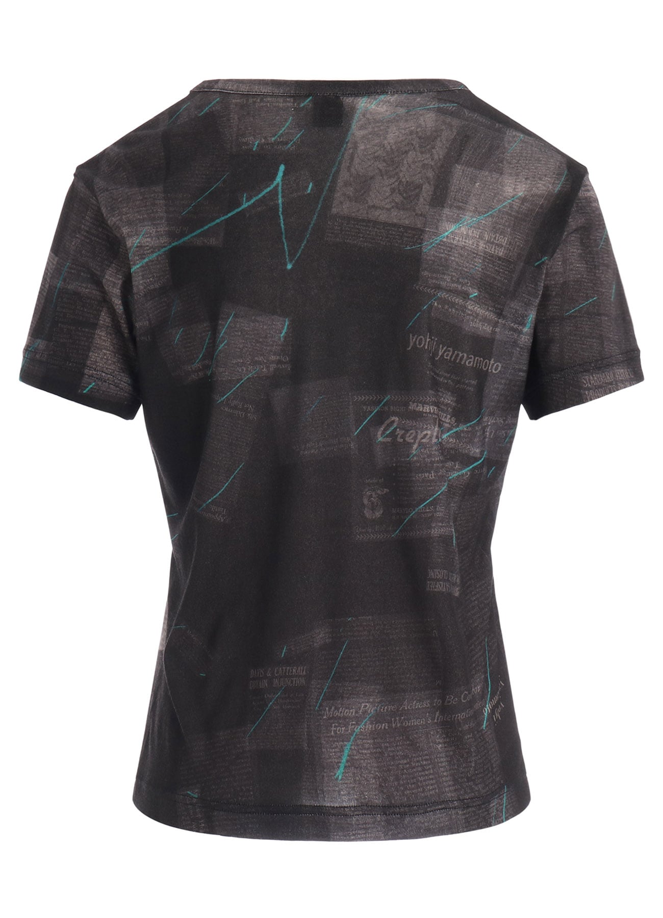 CELLULOSE NEWSPAPER PRINT SHORT SLEEVE TEE